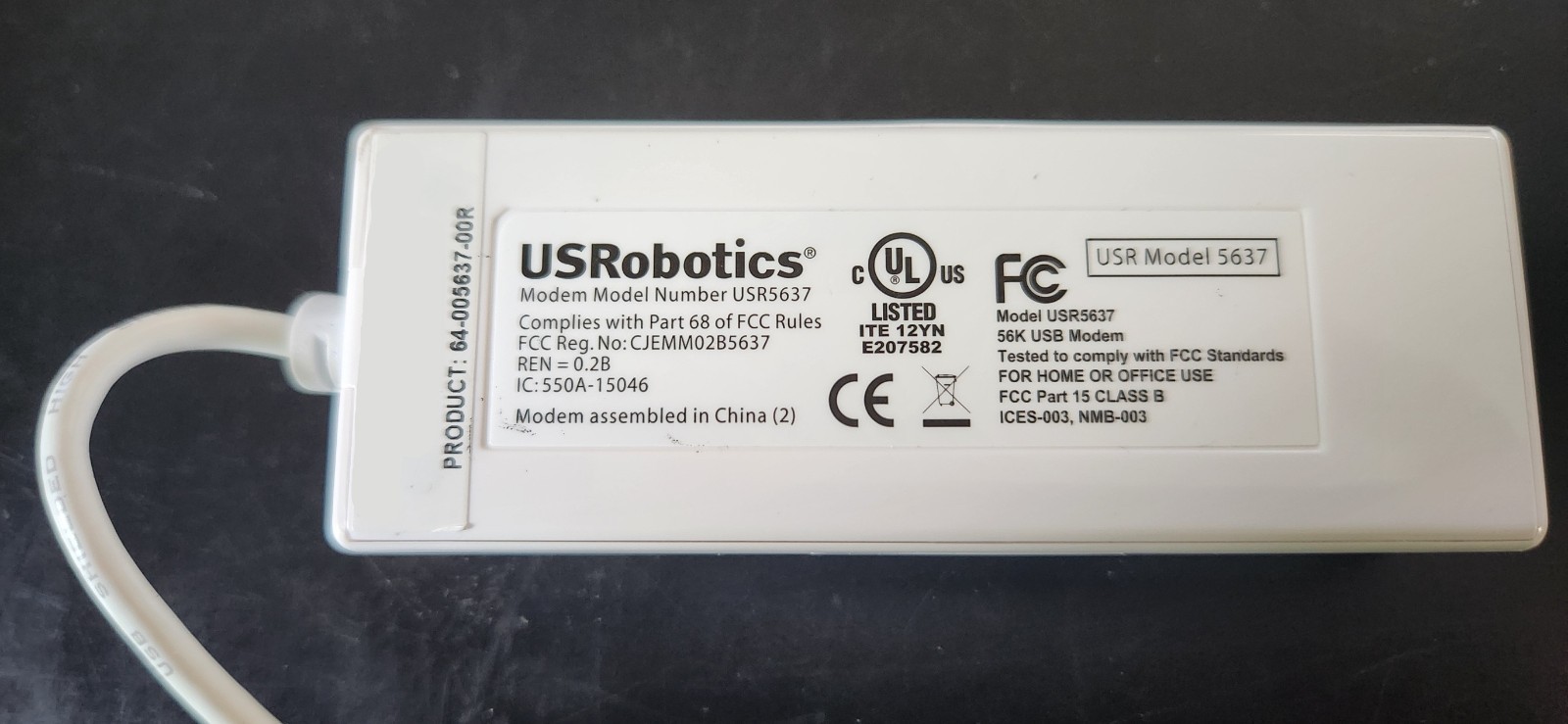 US Robotics USR5637 External USB 56K V.92/V.90 Fax Modem