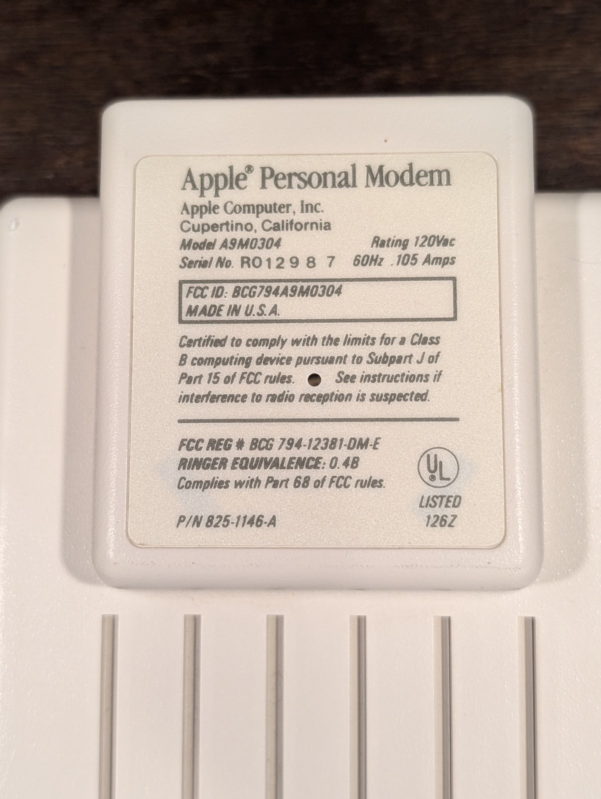 Vintage Apple Personal Modem 300/1200 Model A9M0304