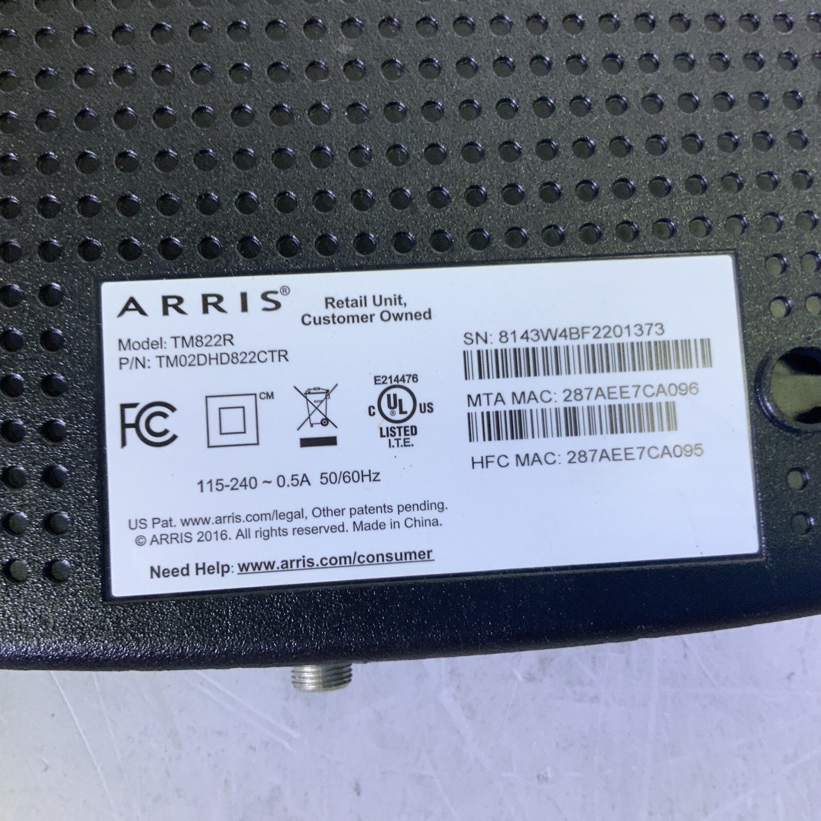 ARRIS TM822R Internet & Voice DOCSIS 3.0 Modem – NG F4B