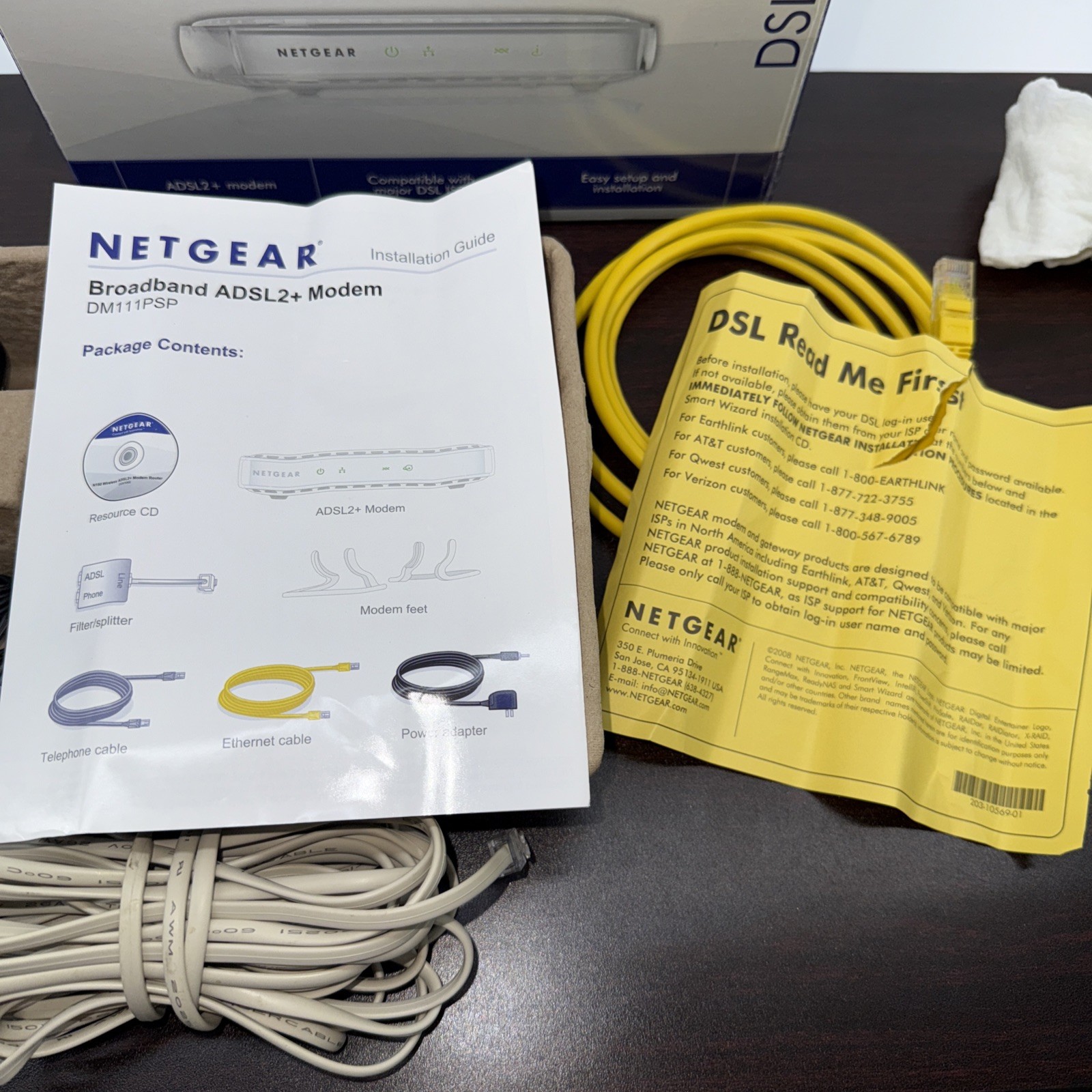 Netgear Broadband Wired Single Ethernet Port ADSL2 Plus Modem See Photos ***