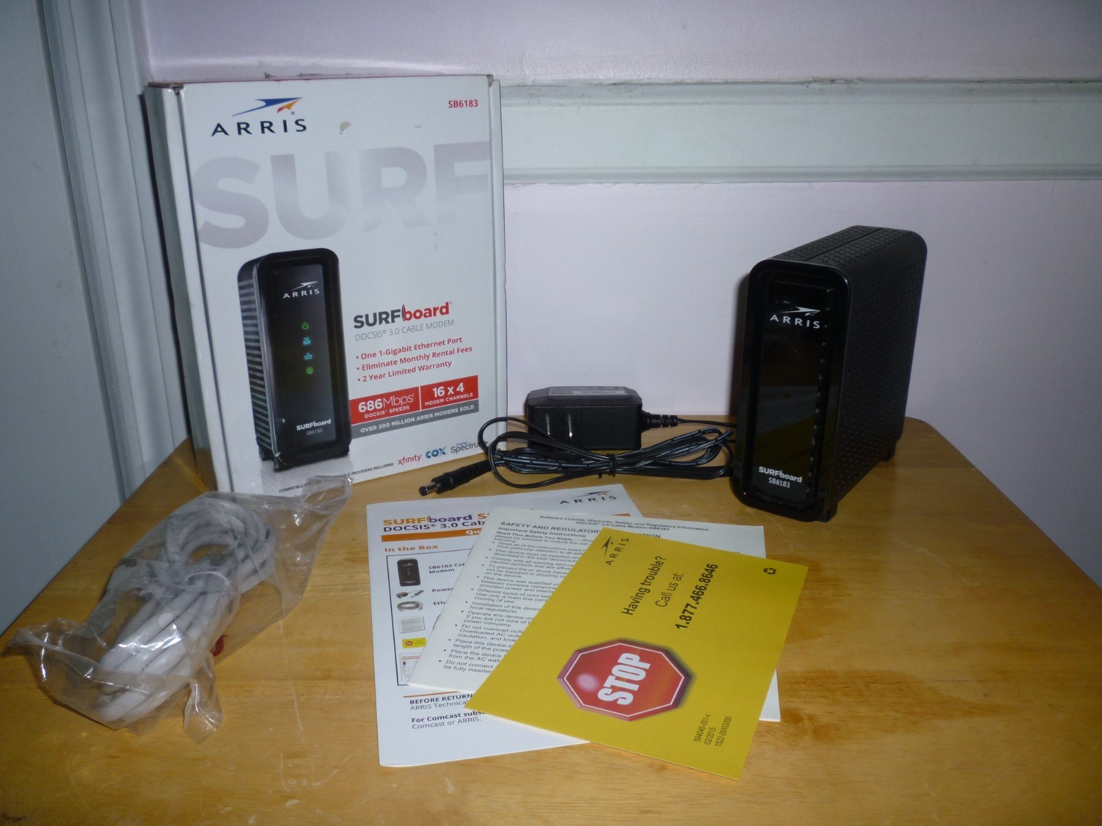 ARRIS SURFboard SB6183 DOCSIS 3.0 Cable Modem – BLACK