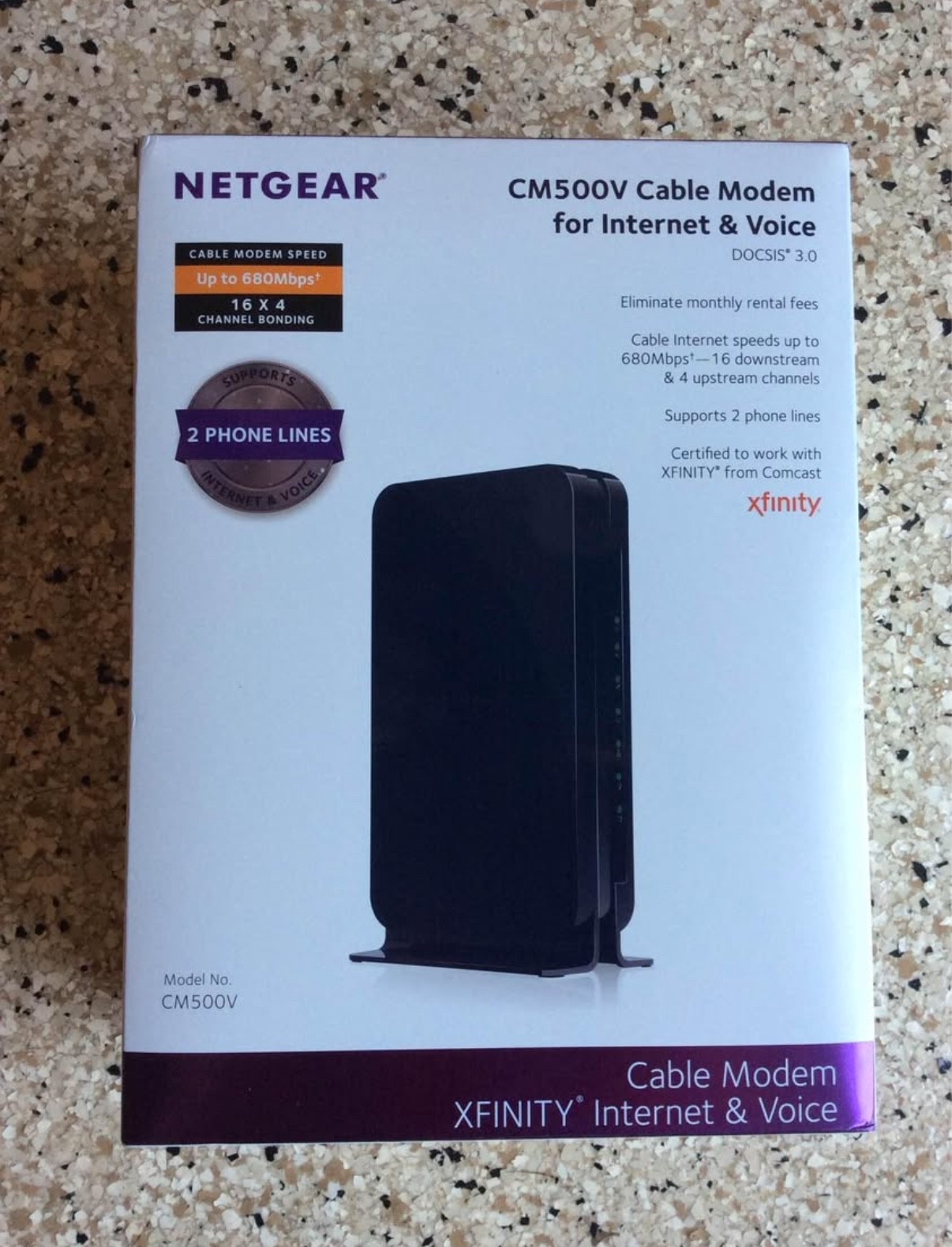 Netgear CM500V Docsis 3.0 High Speed Cable Modem – Black