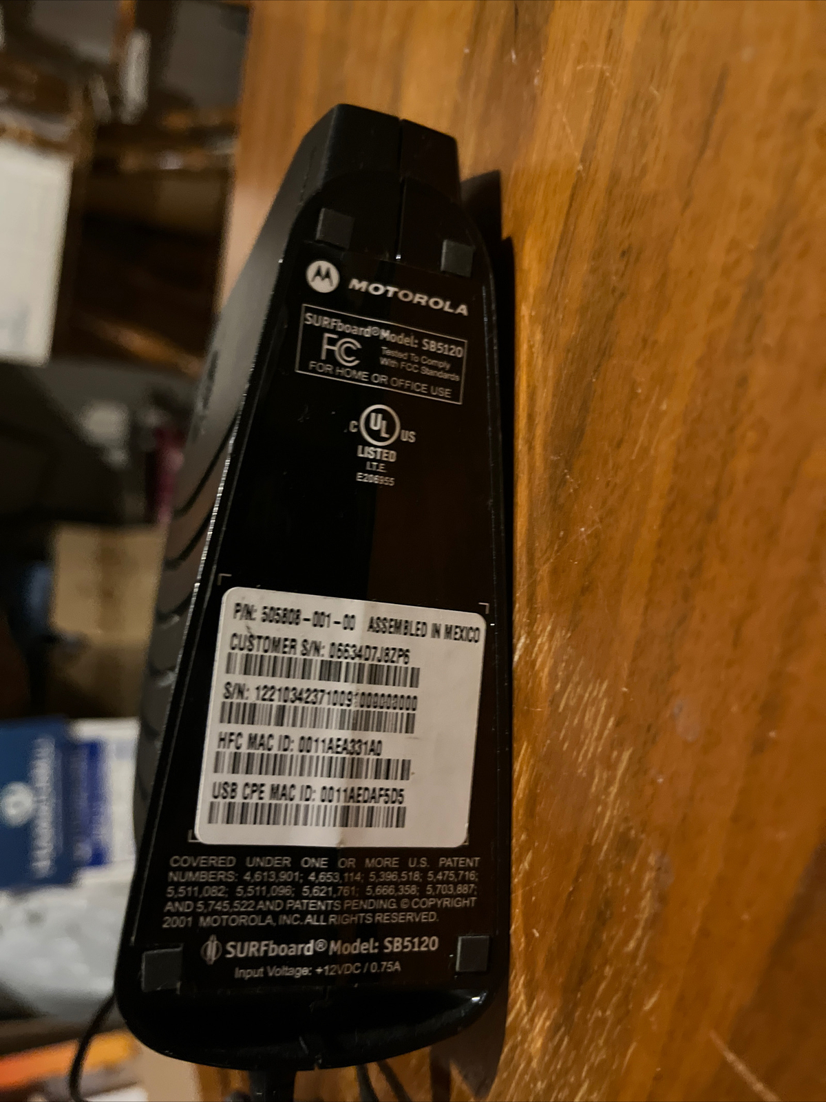 Motorola SURFboard SB5120 (505788-006-00) 38.91 Mbps