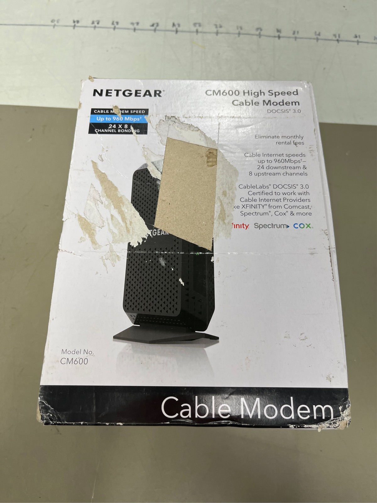 NETGEAR CM600 (24×8) DOCSIS 3.0 Cable Modem. Max Download speeds of 960Mbps. Cer