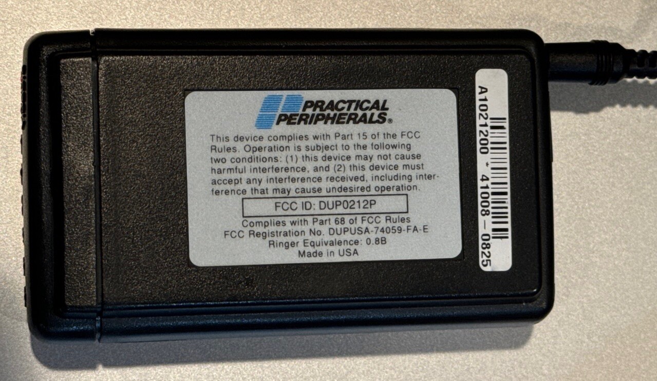 Vintage Practical Peripherals V.32bis Portable (Dial-up) Phone Modem Tested