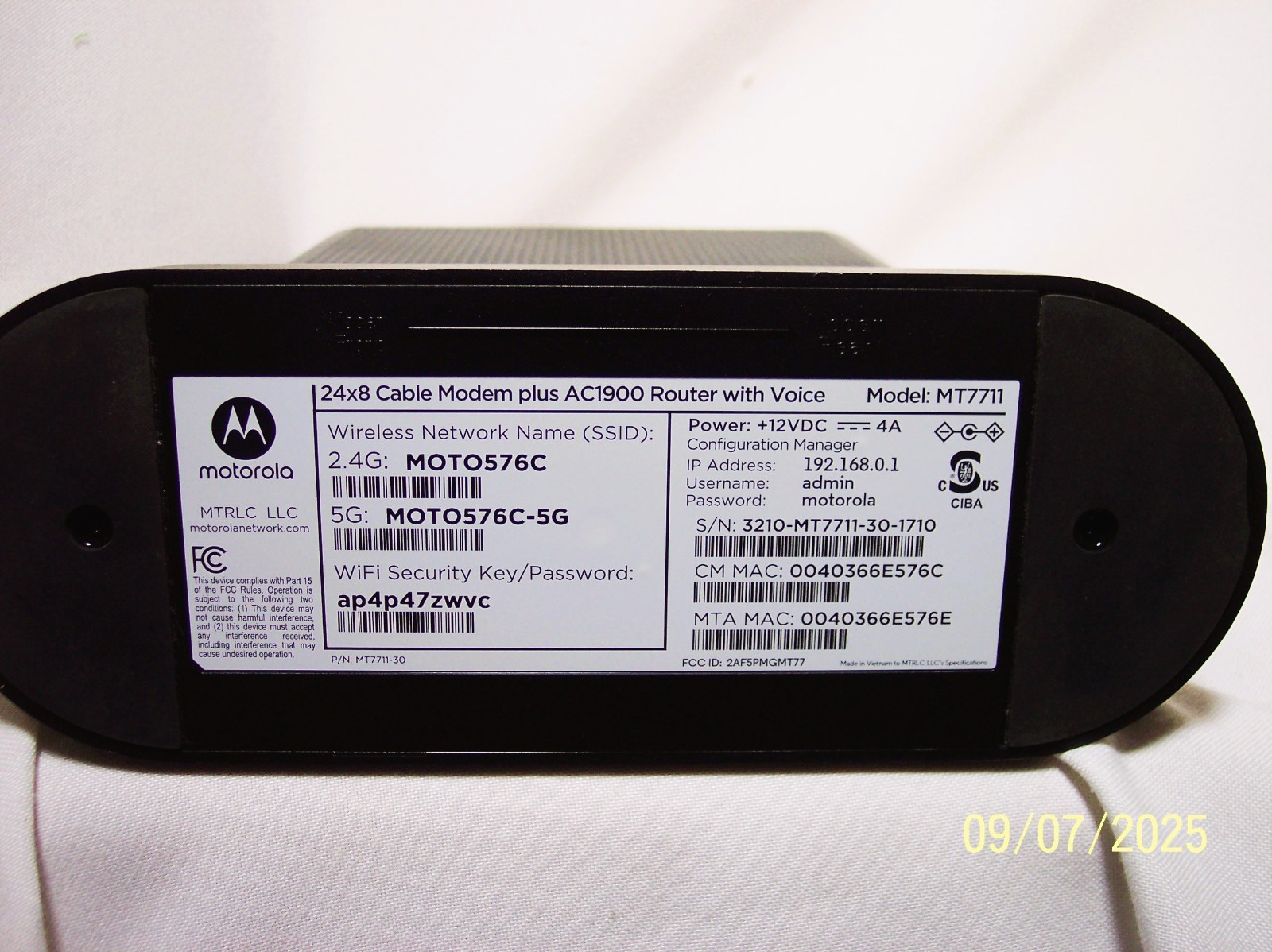 Motorola modem with voice. ( model MT7711 ).