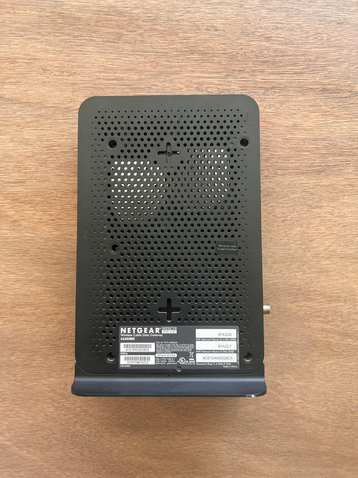 Netgear C6300BD AC1900 Docsis 3 Cable Modem Wireless Router Comcast Xfinity COX