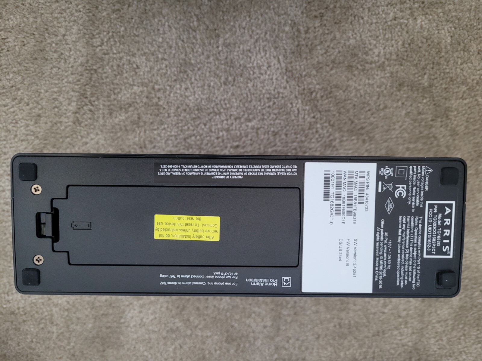 Xfinity Arris TG1682G DOCSIS 3.0 Dual-Band WiFi Telephone Cable Modem