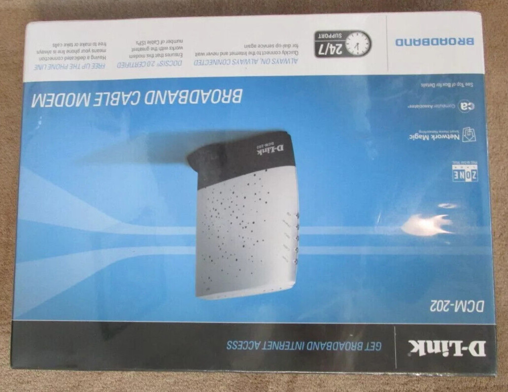 D-Link DCM-202 Broadband Cable Modem DOCSIS 2.0 Cable Modem Sealed Brand New