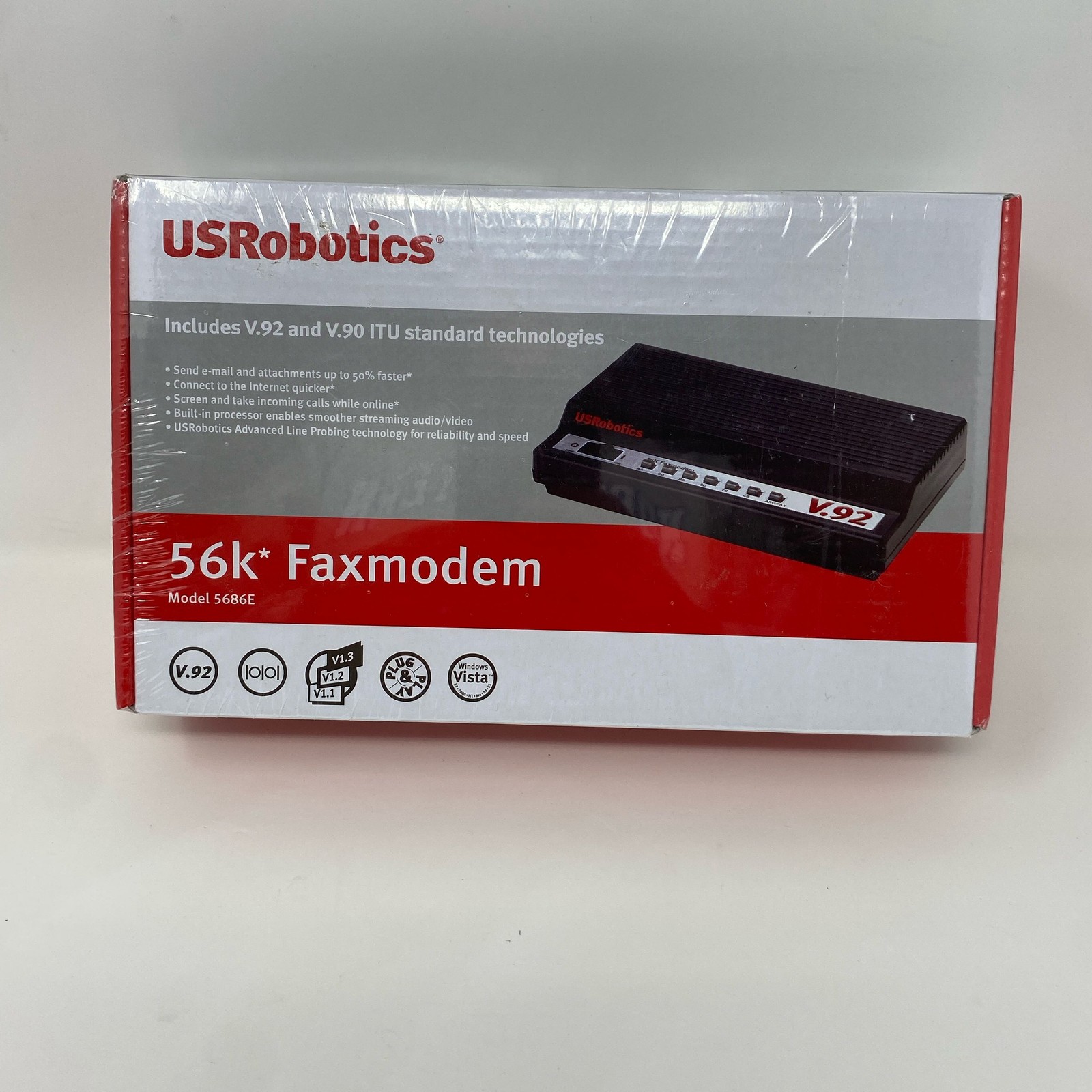 USRobotics 56K V.92 External Faxmodem 5686E Black (Serial)