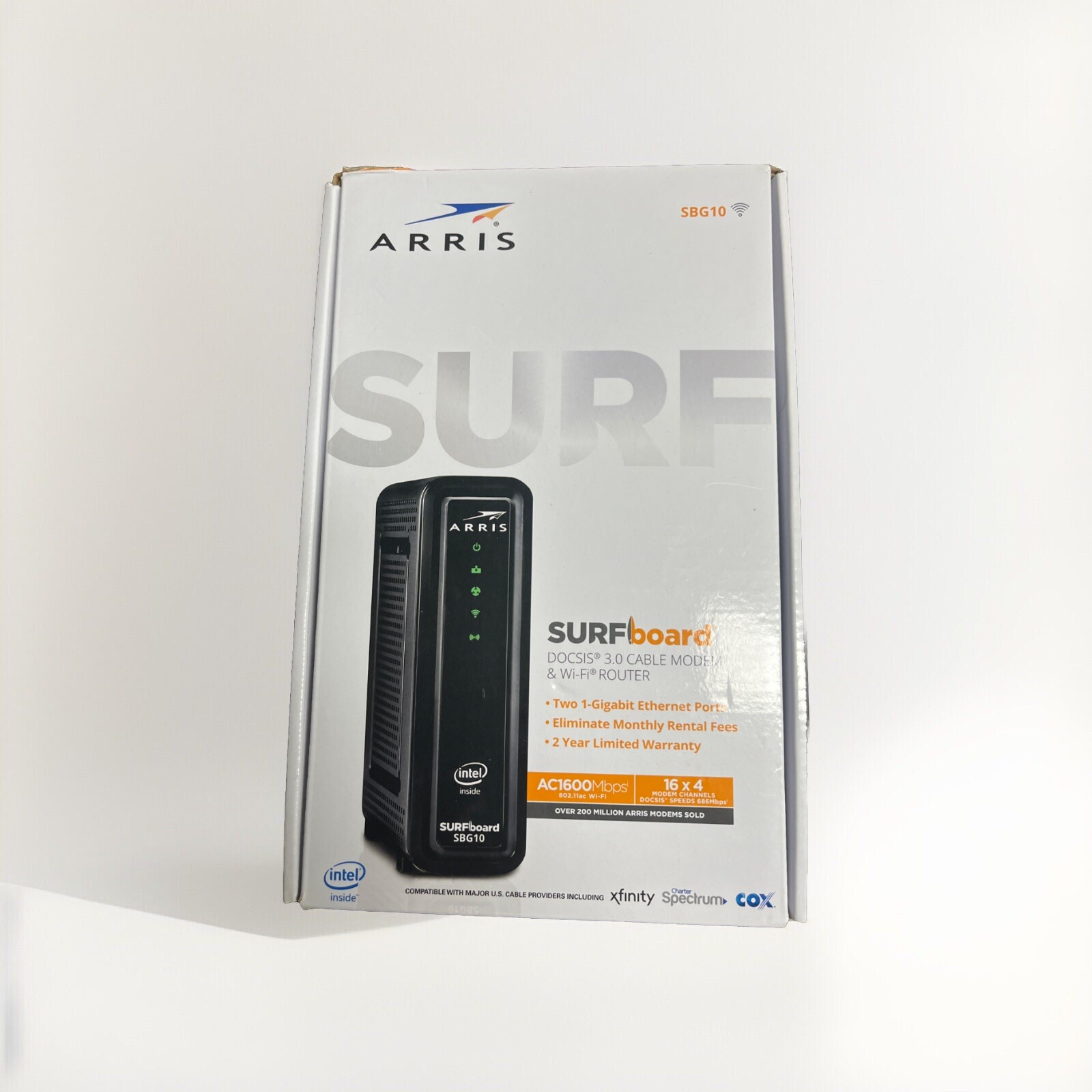 ARRIS SBG10 SURFboard AC1600 Dual-Band Cable Modem Router – Black