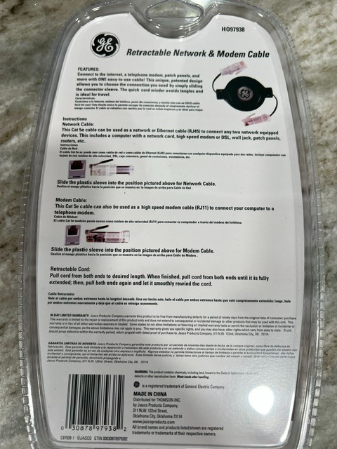 GE Network And Modem 6ft H097938 Windows And Mac Compatible NEW