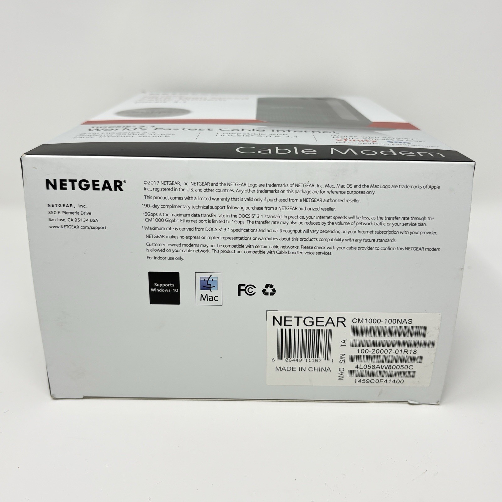 NETGEAR CM1000 Ultra High-Speed Cable Modem Docsis 3.1 OPEN BOX