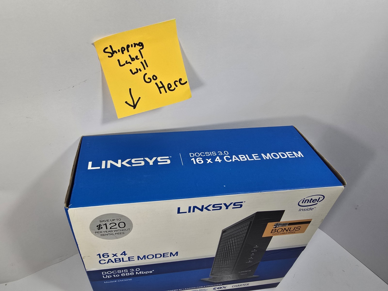 Linksys DOCSIS 3 16×4 Cable Modem (CM3016) Xfinity Spectrum New Open Box