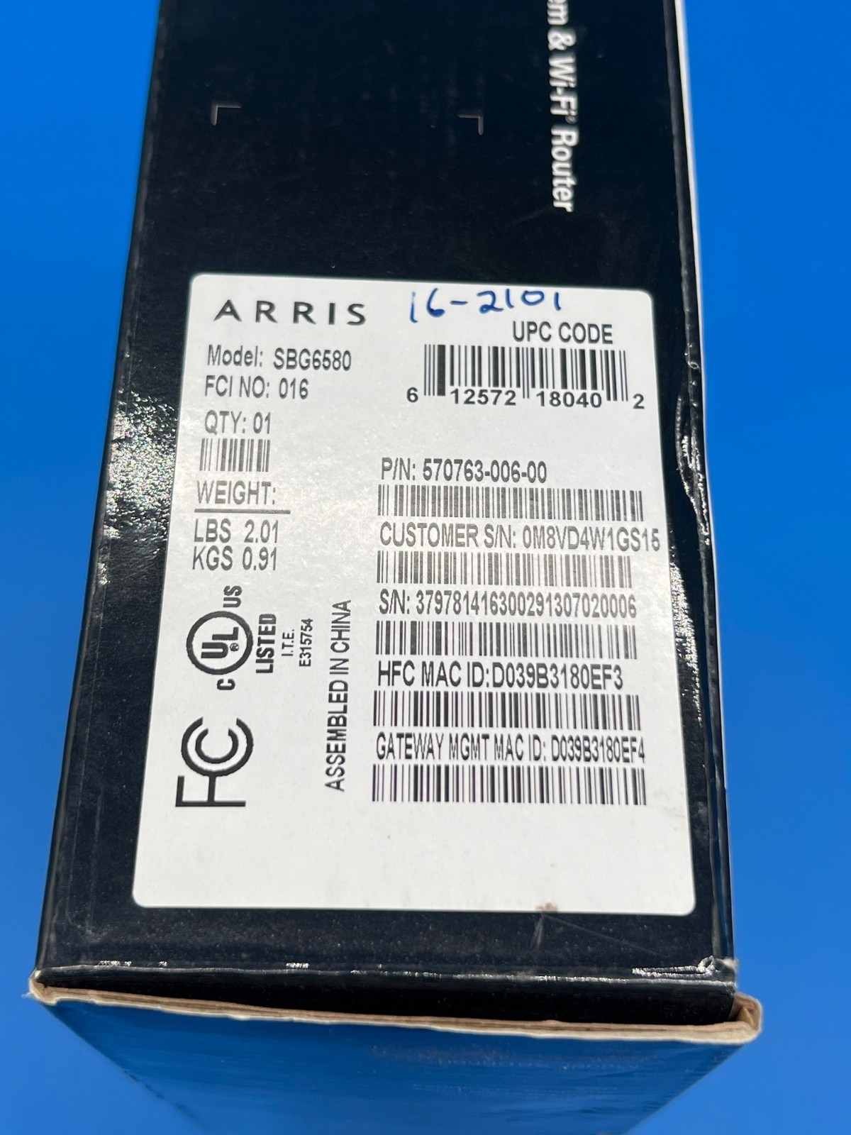 Motorola Arris SURFboard SBG6580 Modem & Wi-Fi Router N300 300 Dual Band
