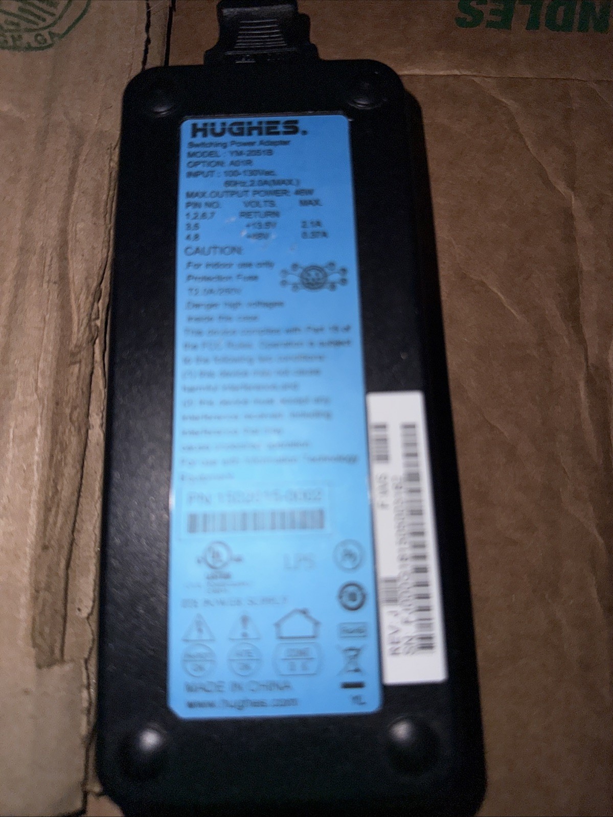 Hughes YM-2051B Satellite Power Adapter for HN1000/HN1100/HN9000 Complete