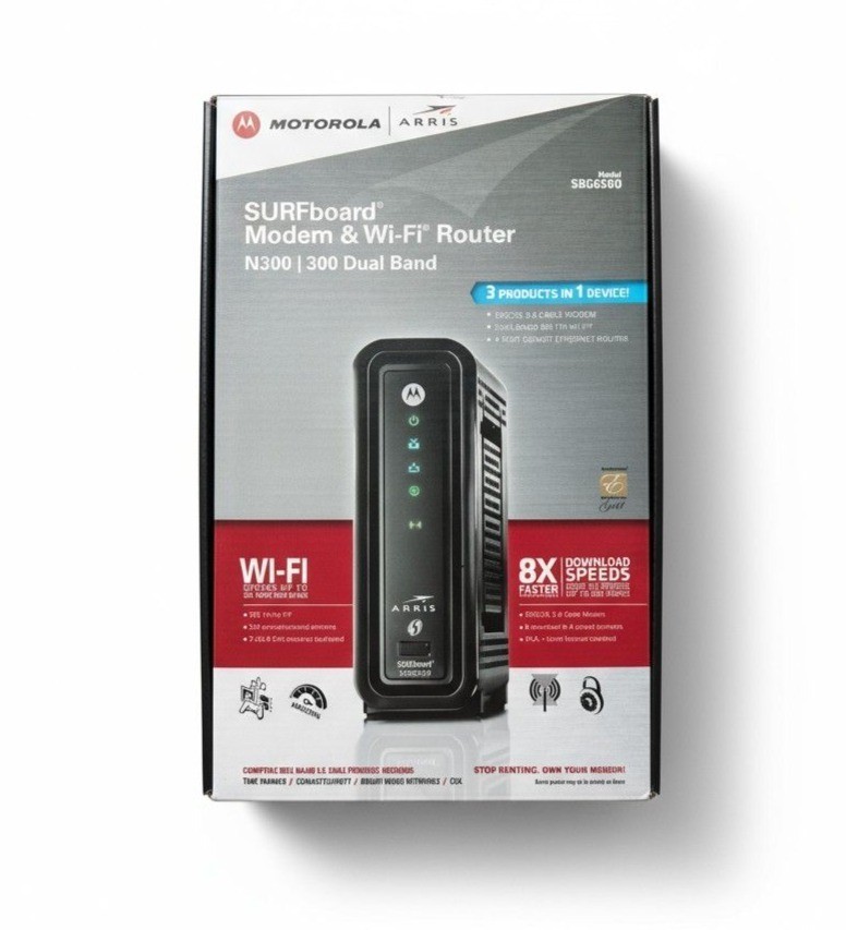 Motorola Arris SURFboard SBG6580 Modem & Wi-Fi Router N300 300 Dual Band