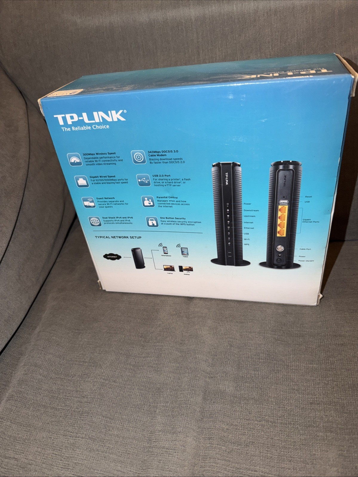 TP-Link TC-W7960 300Mbps Wireless Modem Router – Black