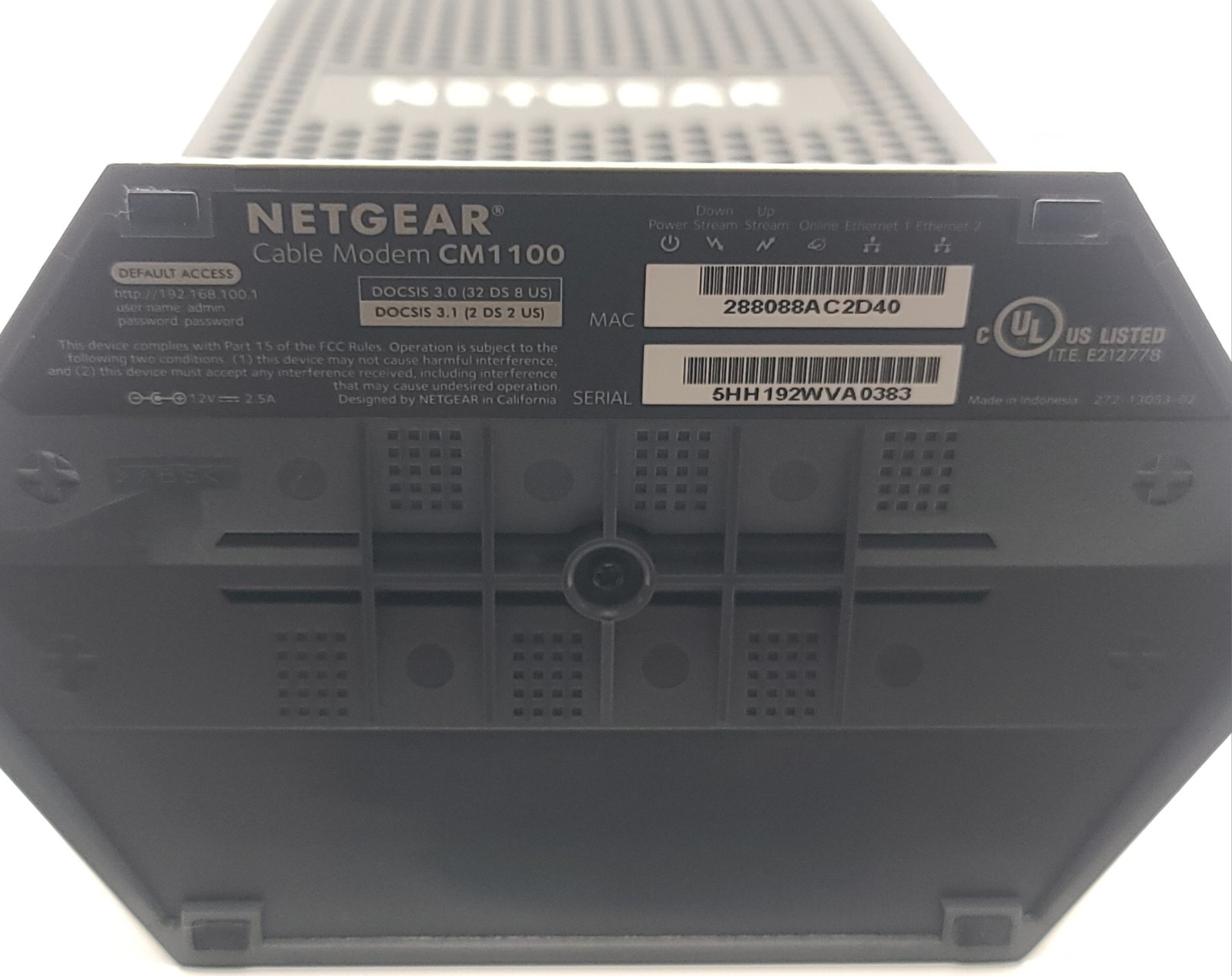 Netgear Nighthawk CM1100 DOCSIS 3.1 Multi-Gig Cable Modem – USED