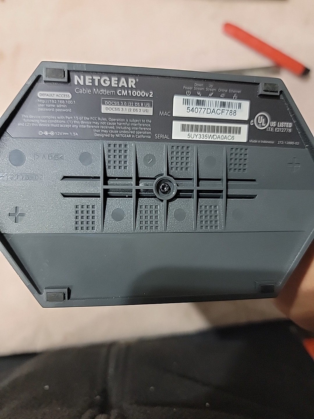 Netgear CM1000v2 High-Speed Cable Modem – Black