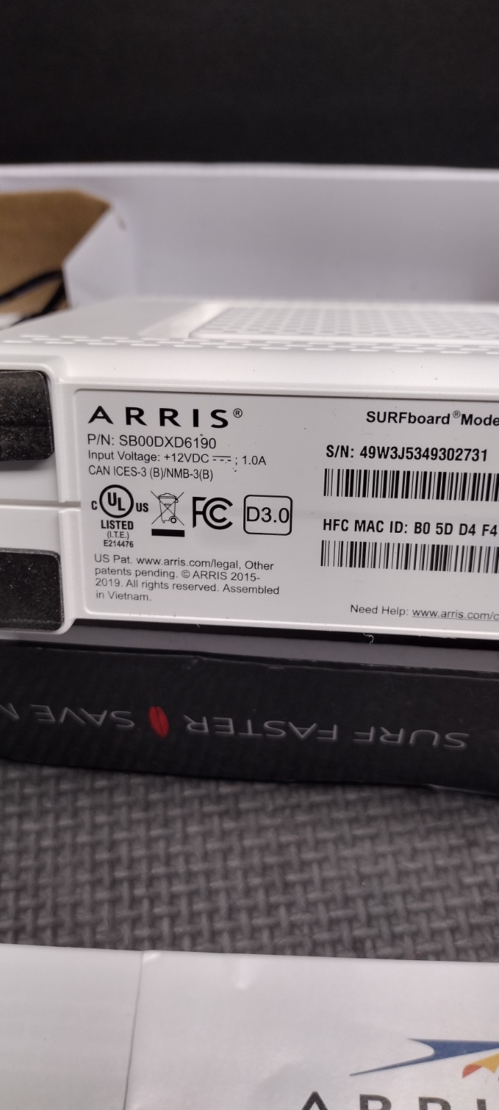 ARRIS SURFboard SB6190 32×8 DOCSIS 3.0 Gigabit Cable Modem
