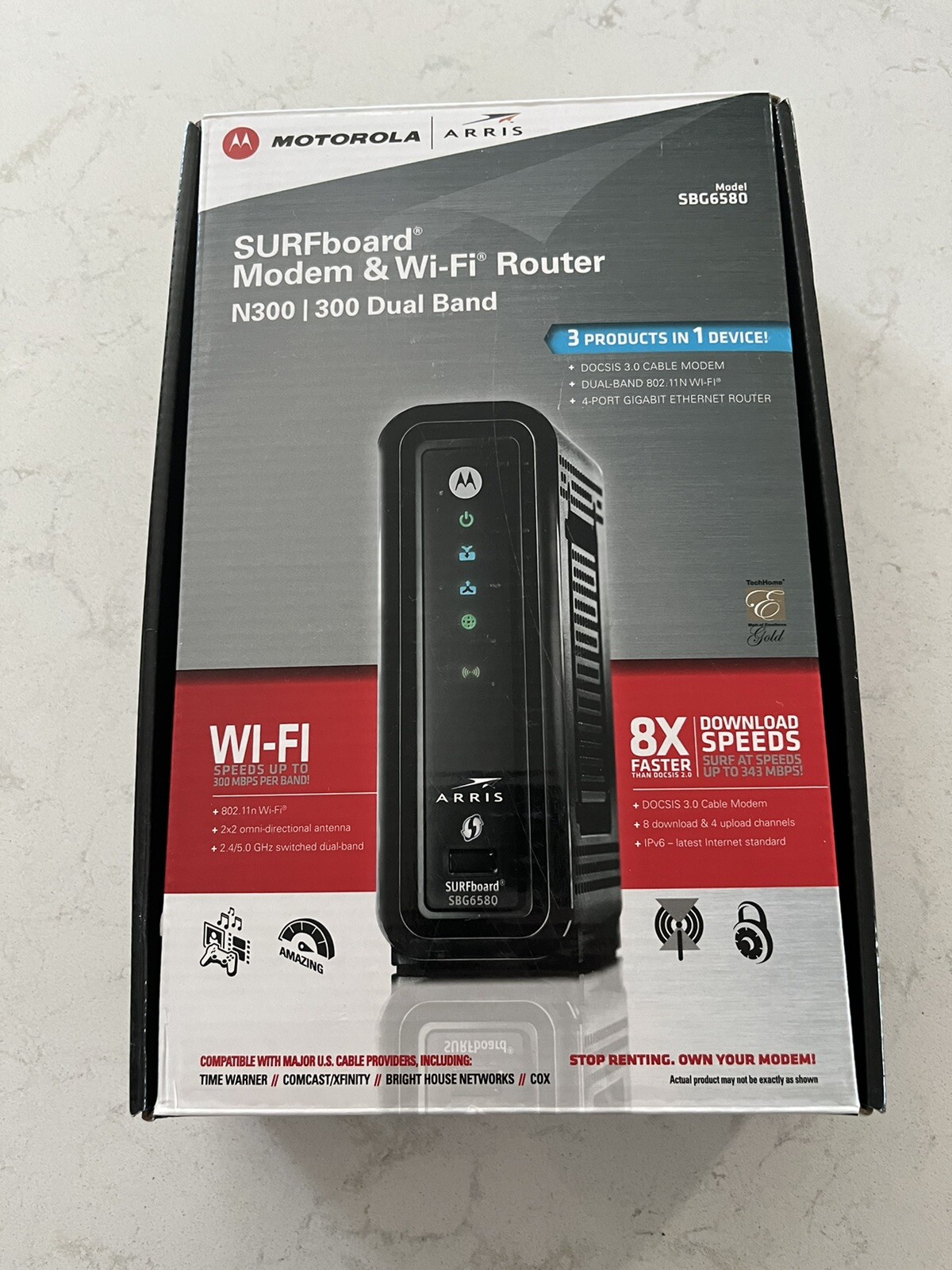 Motorola ARRIS SURFboard SBG6580 DOCSIS 3.0 Cable Modem Wi-Fi Router N300