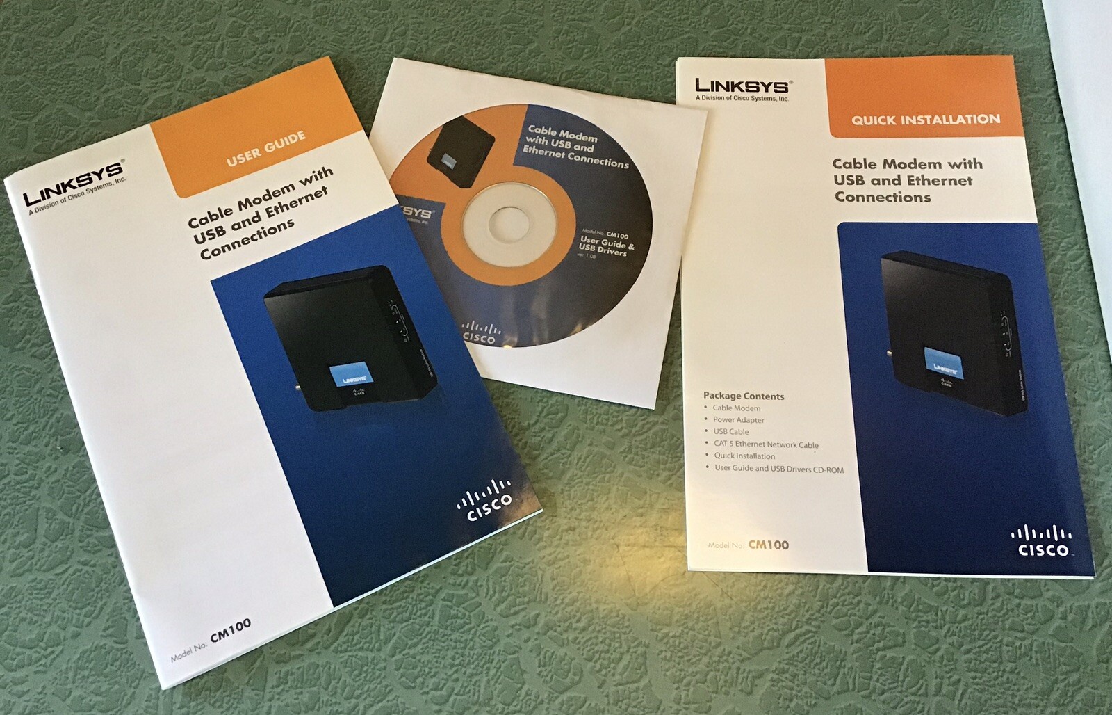 NOS NEW Cisco Linksys CM100 Cable Modem With USB & Ethernet Home Office Internet