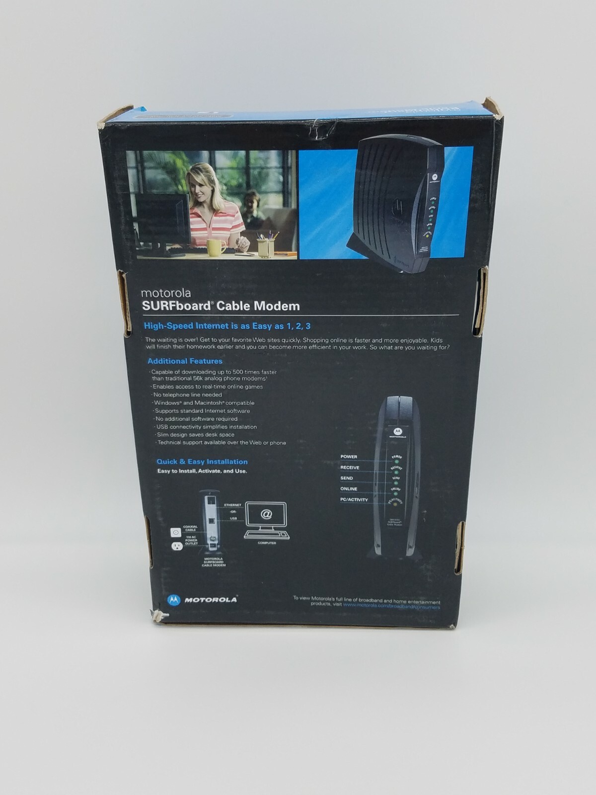 Open Box Motorola SURFboard SB5101u Cable Modem W/ Power Cord And Ethernet Cable