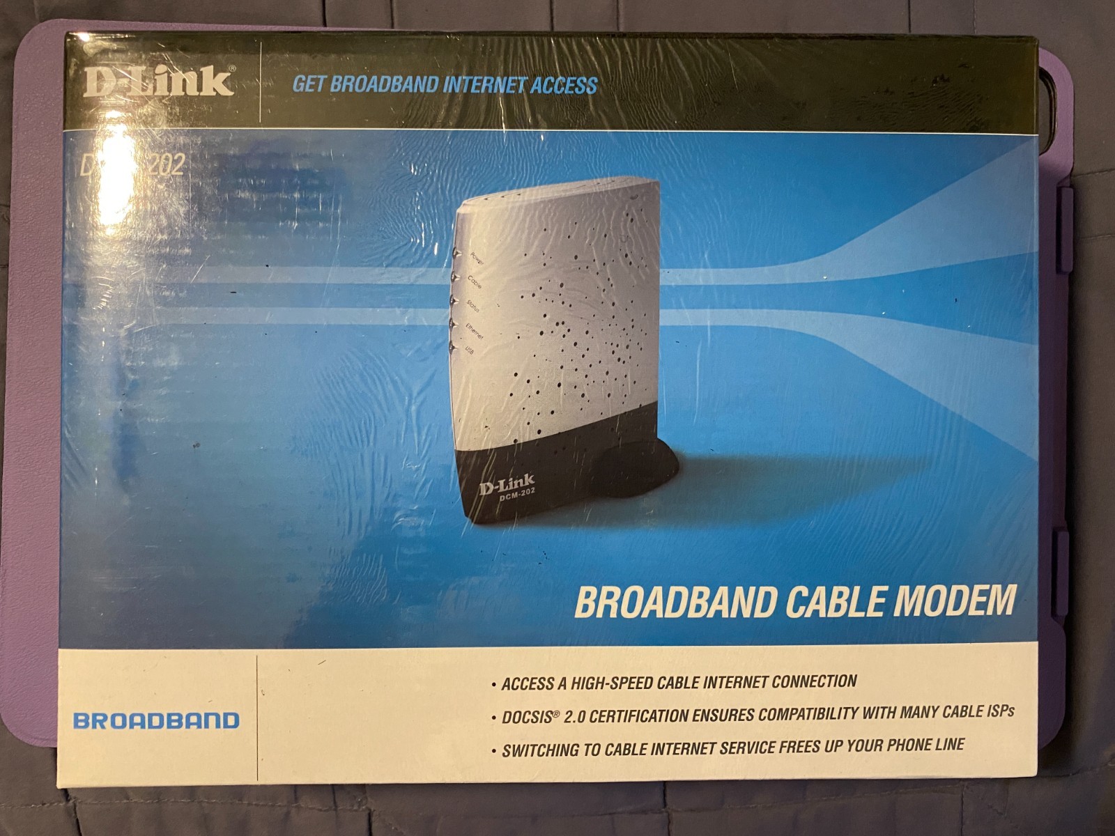 D-Link DCM-202 DOCSIS 2.0 USB/Ethernet Cable Modem, Brand New Sealed !