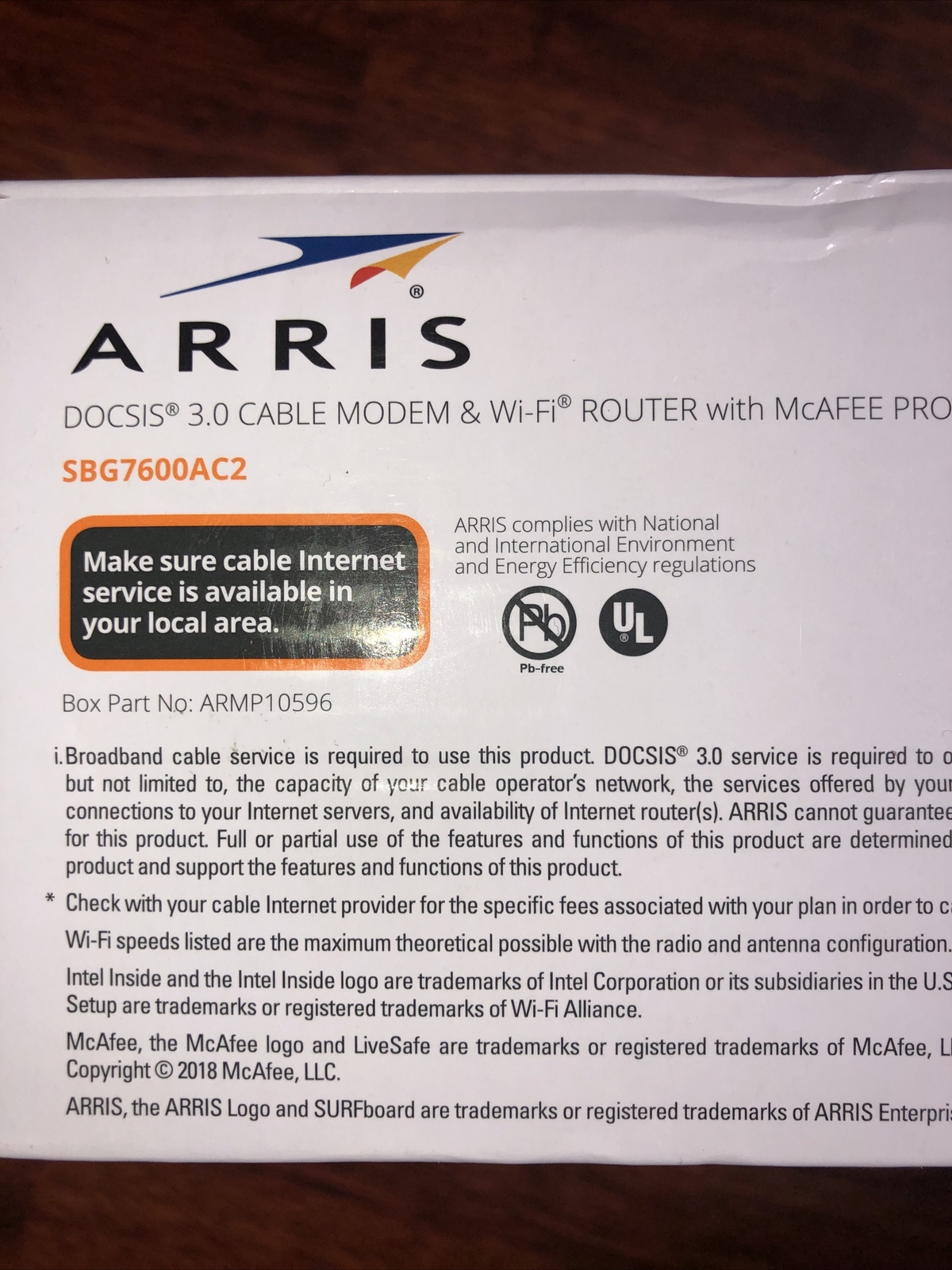 Arris Surfboard Sbg7600ac2