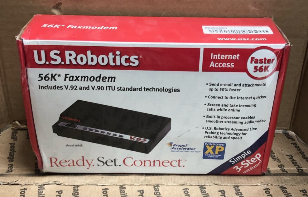 (NEW!) US Robotics 56K Serial Controller Faxmodem USR5686E V.92 V.90