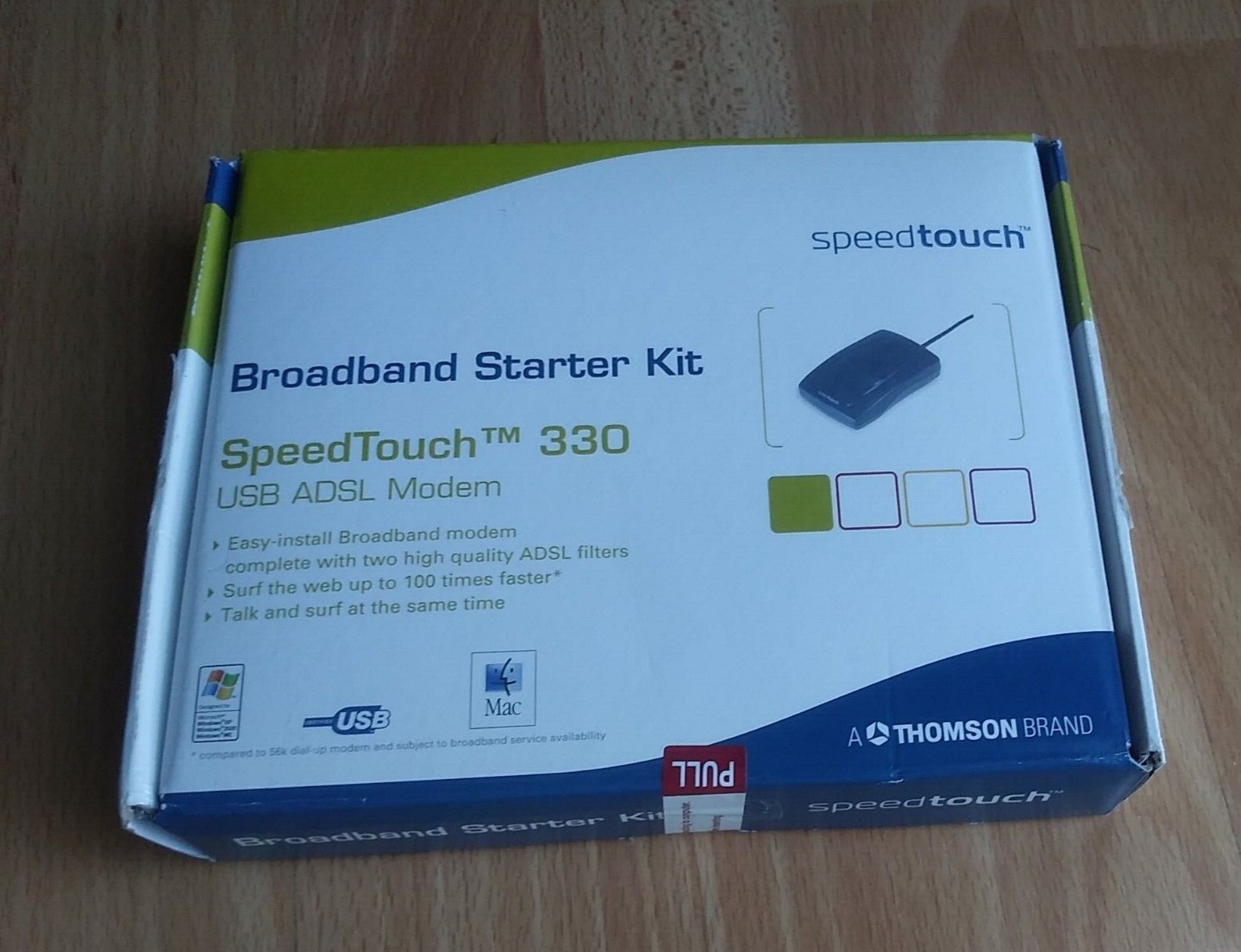 Speedtouch 330 Broadband Starter Kit – USB ADSL Modem – Windows Mac – New Sealed