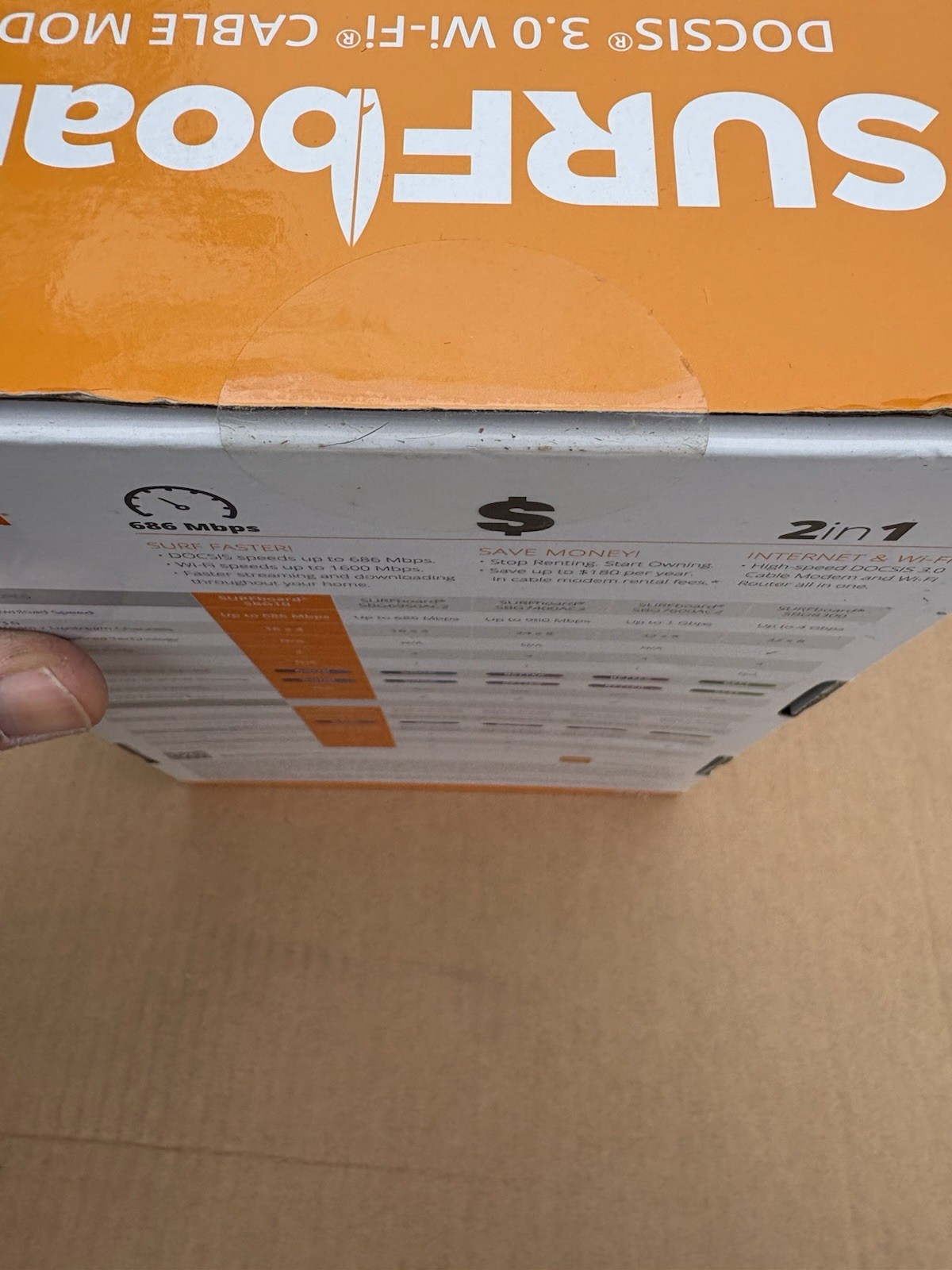 ARRIS SURFboard SBG10 DOCSIS 3.0 Cable Modem AC1600 Dual Band Wi-Fi Router – NEW