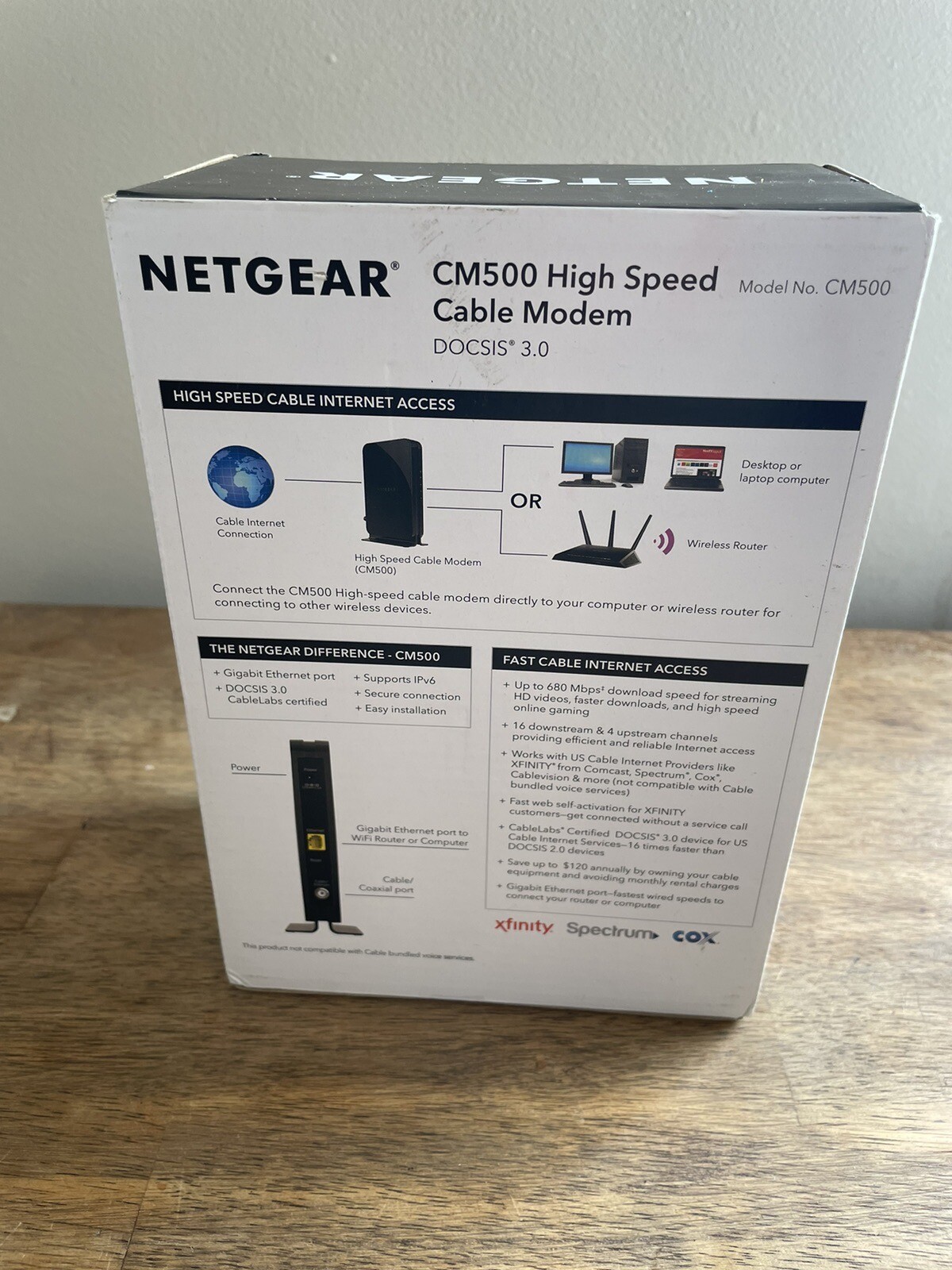 NETGEAR Cm500-1aznas 16×4 DOCSIS 3.0 Cable Modem Max Download Speeds of 686mbps