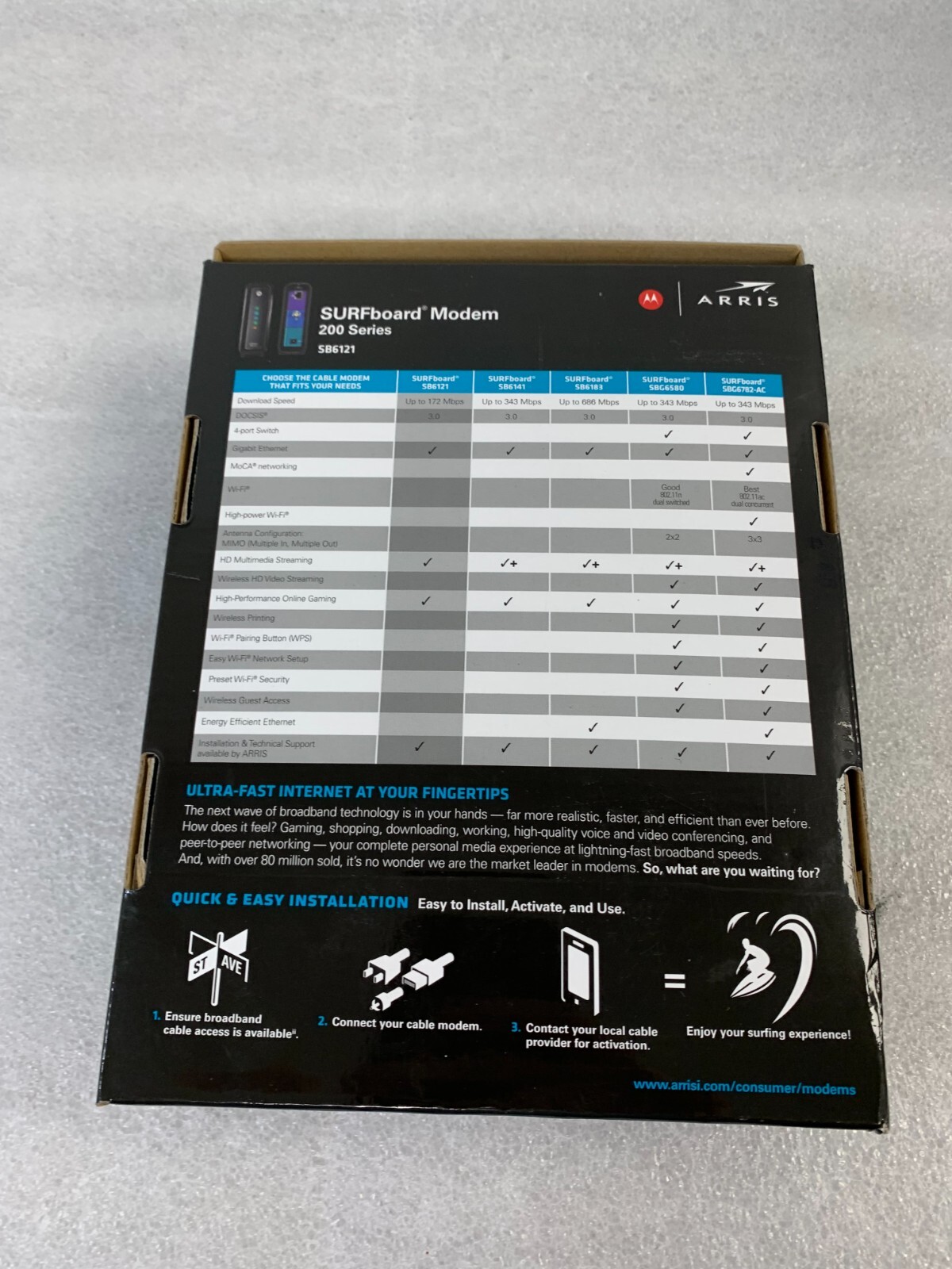 Motorola Arris SURFboard Modern 200 series -SB6121 DOCSIS 3.0 Cable FREE S/H