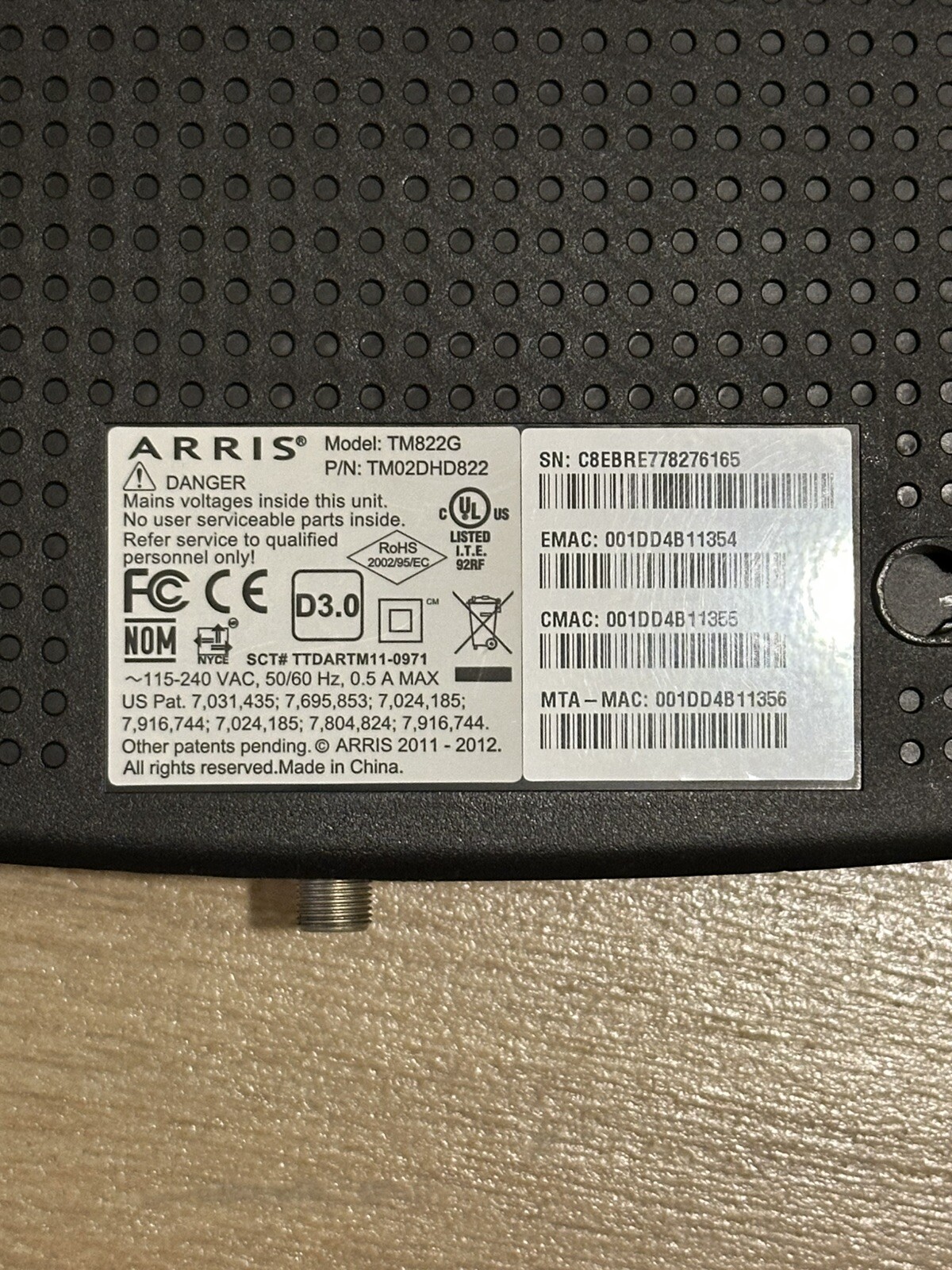 Arris Touchstone TM822G DOCSIS 3.0 8×4 Ultra-High Speed Cable Modem – OPTIMUM