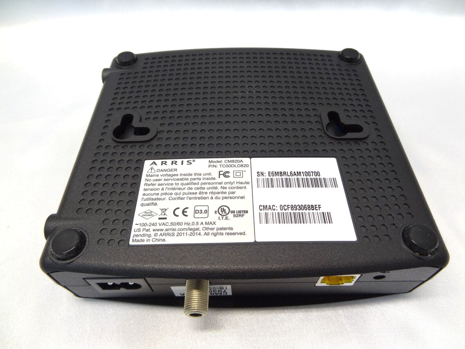 Arris CM820A DOCSIS 3.0 Cable Modem CM820A/NA