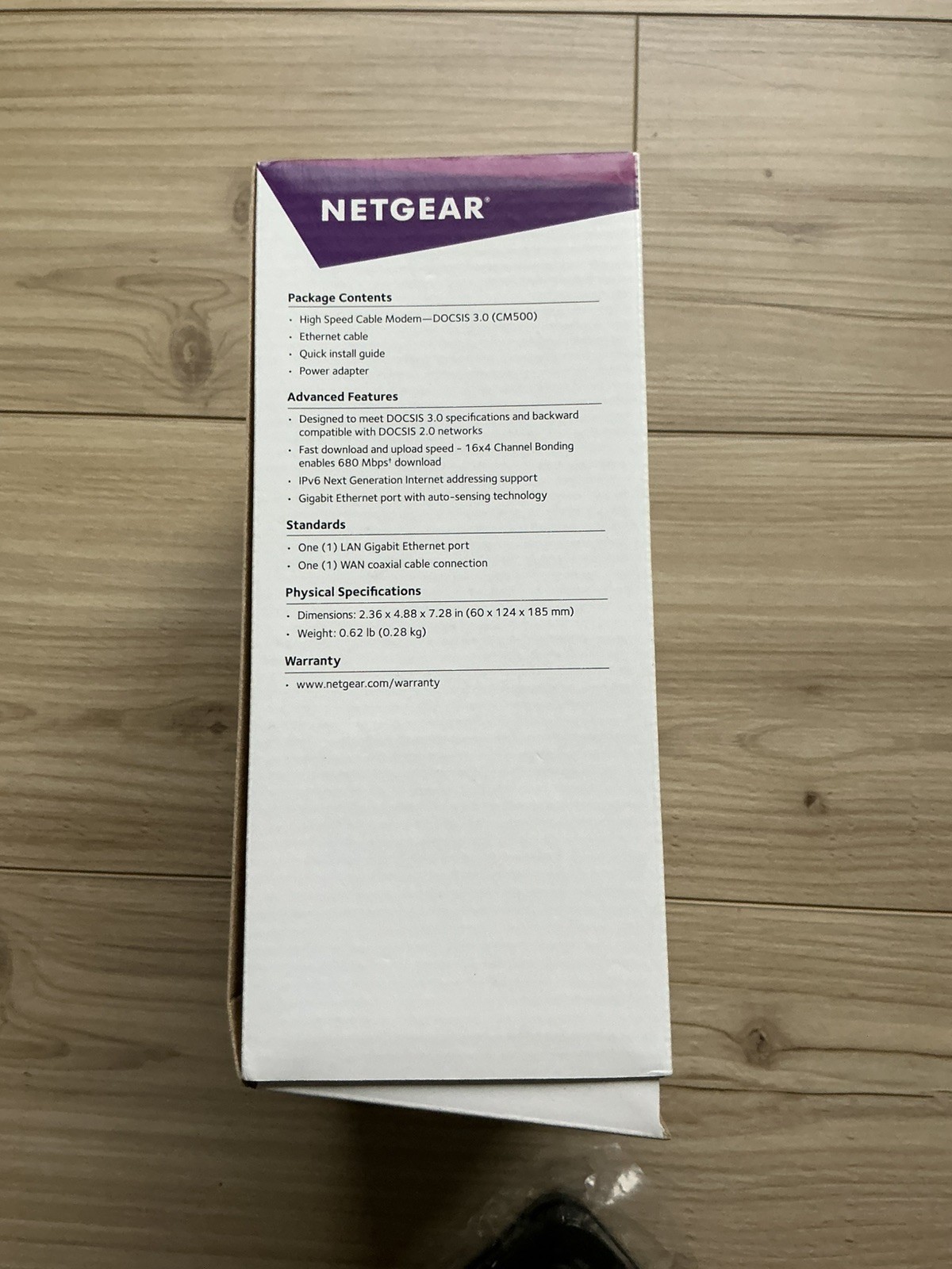 NETGEAR CM500 (CM500100NAS) 680 Mbps – Black – Cable Modem
