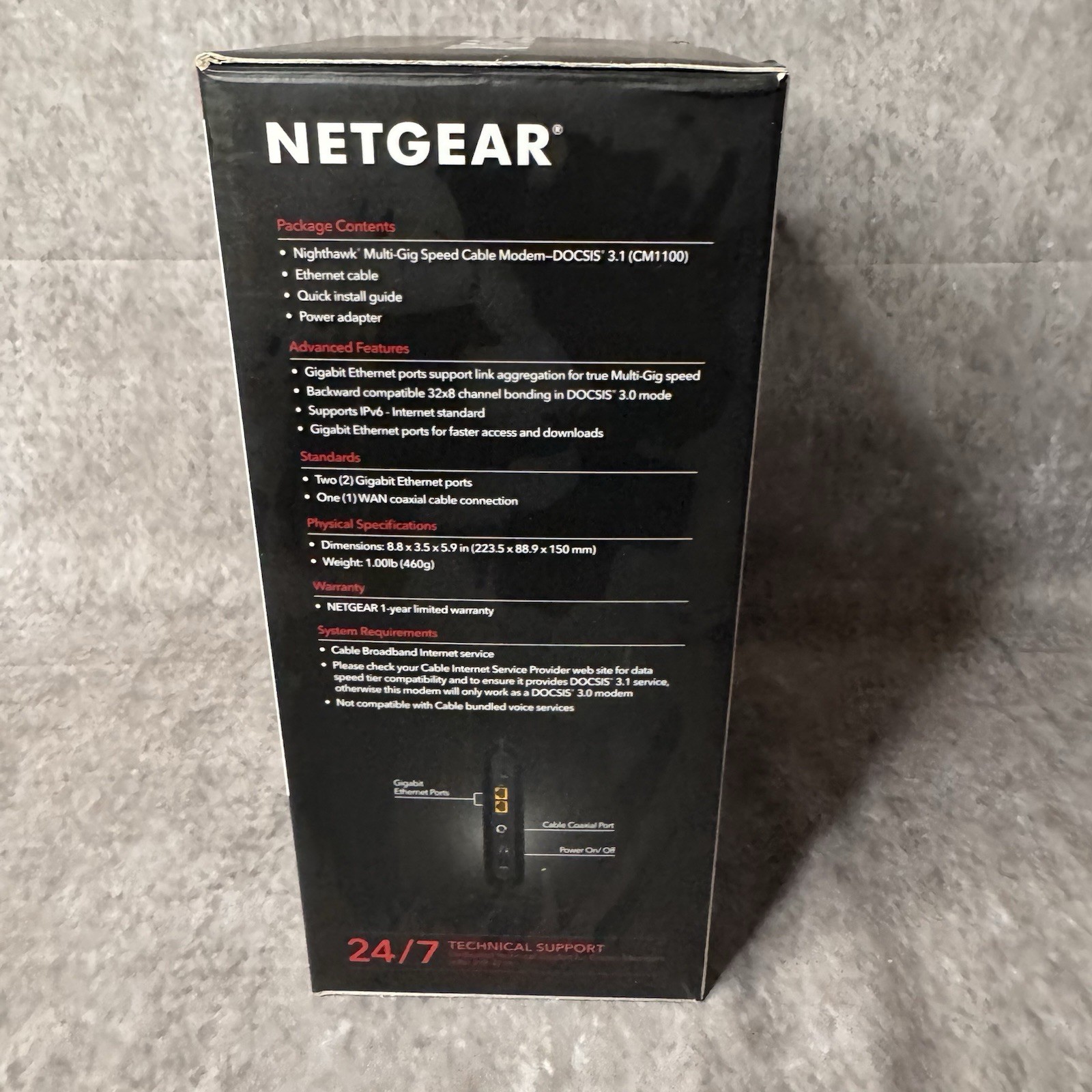 Netgear Nighthawk CM1100 Cable Modem DOCSIS 3.1 Multi-Gig SpeedModem
