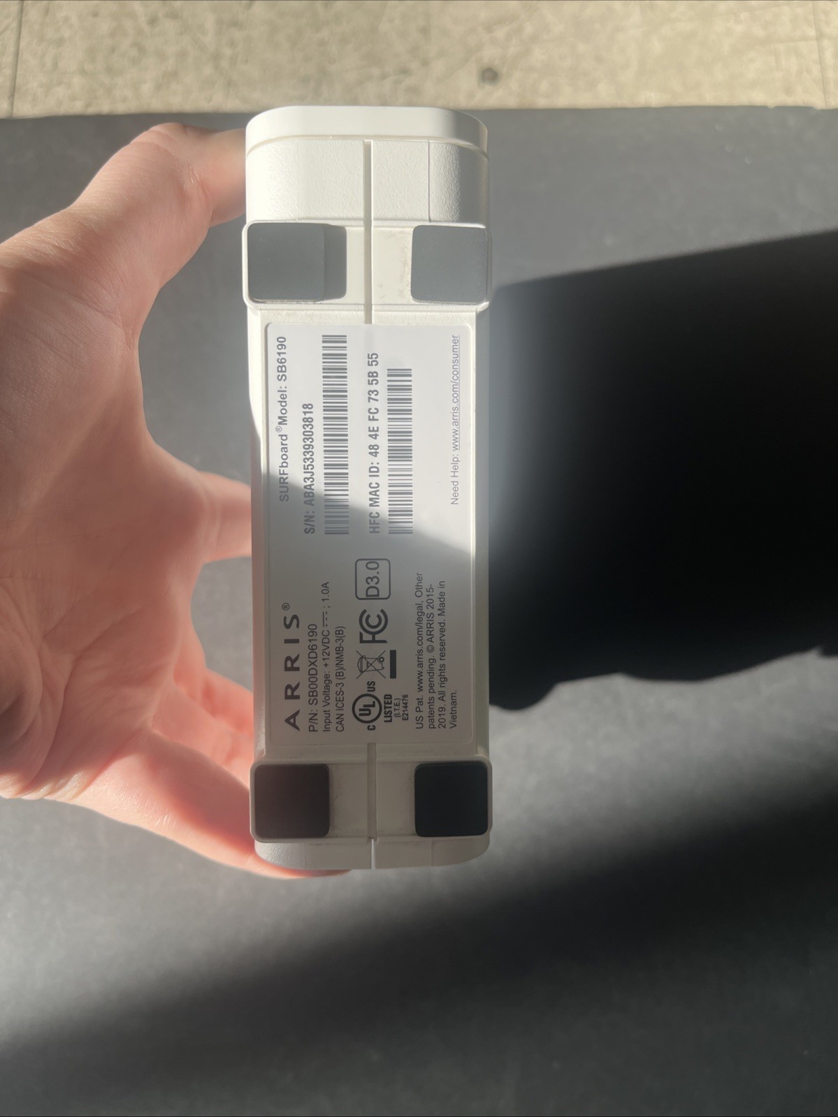 ARRIS Surfboard DOCSIS 3.0 Cable Modem White SB6190RB