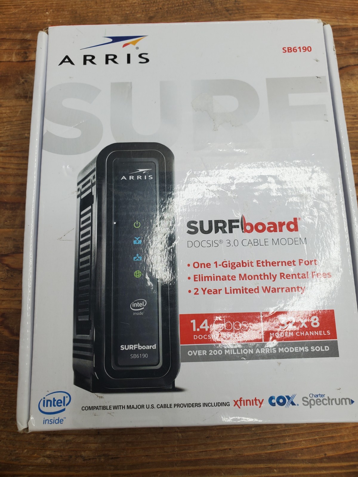 ARRIS SURFboard SB6190 DOCSIS 3.0 32 x 8 Gigabit Cable Modem White