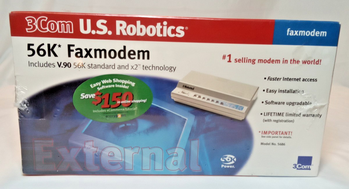 3Com US Robotics 56k Fax modem Model 5686 NIB