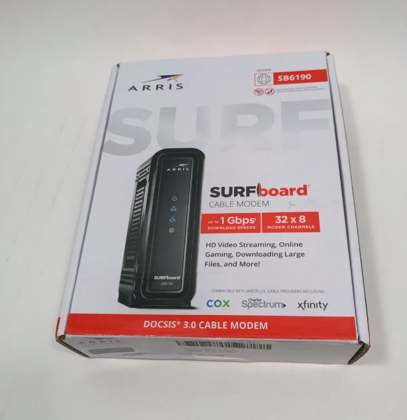 ARRIS SURFboard SB6190 DOCSIS 3.0 32 x 8 Gigabit Cable Modem White