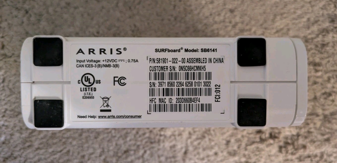 Arris Surfboard SB6141 DOCSIS 3.0 Cable Modem Tested Working