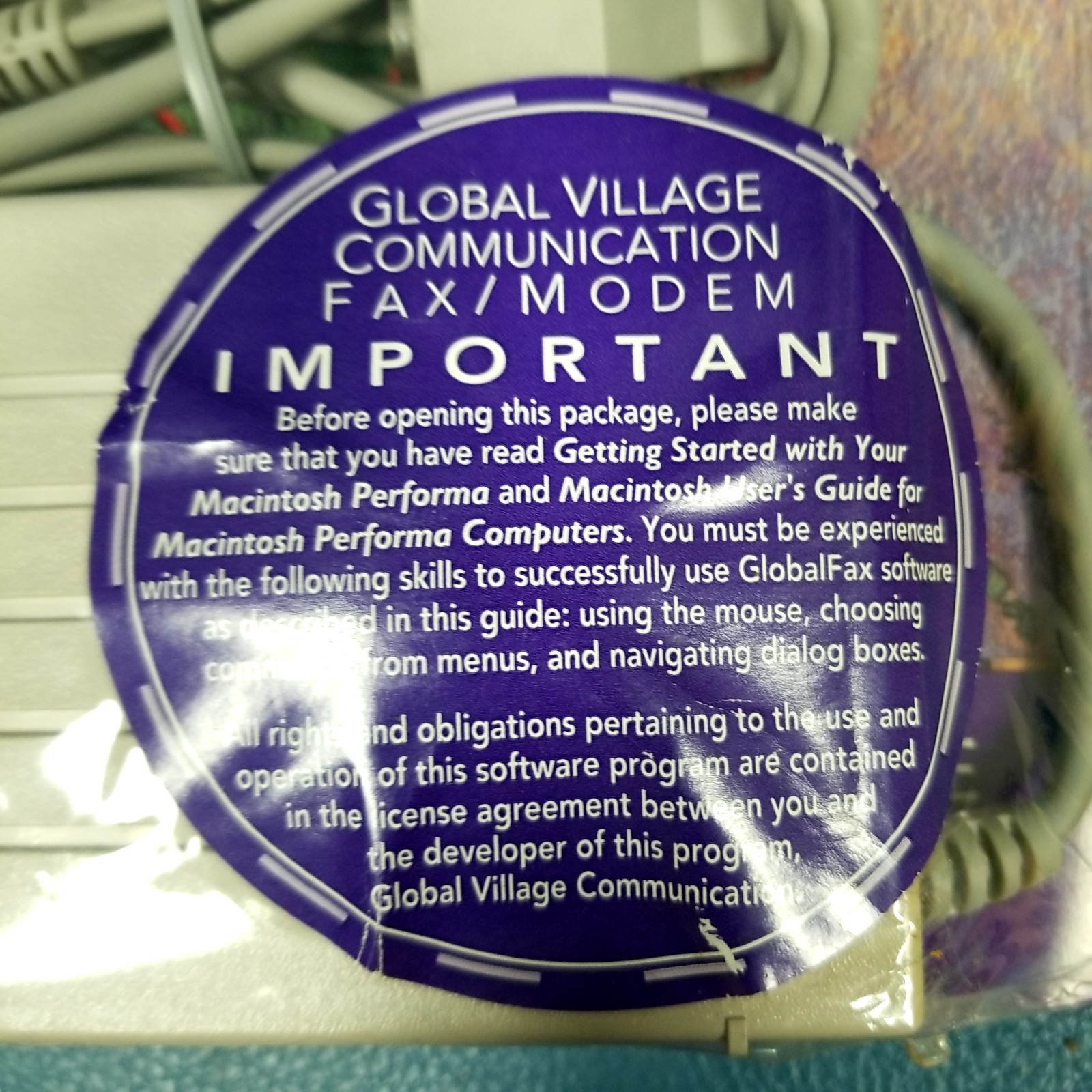 Global Village Communication TelePort Bronze for Macintosh Performa New Sealed