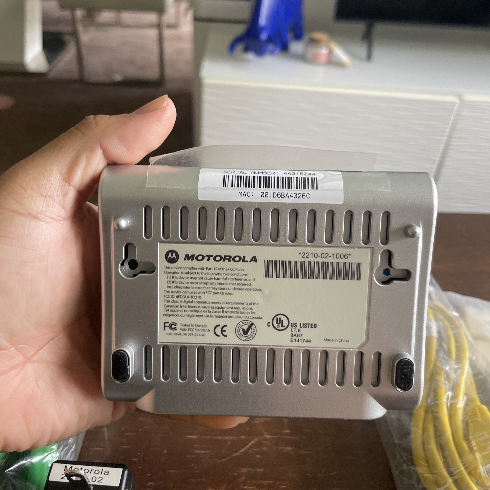 Motorola 2210-02-1006 High Speed Internet DSL Modem, Power Supply Adapter