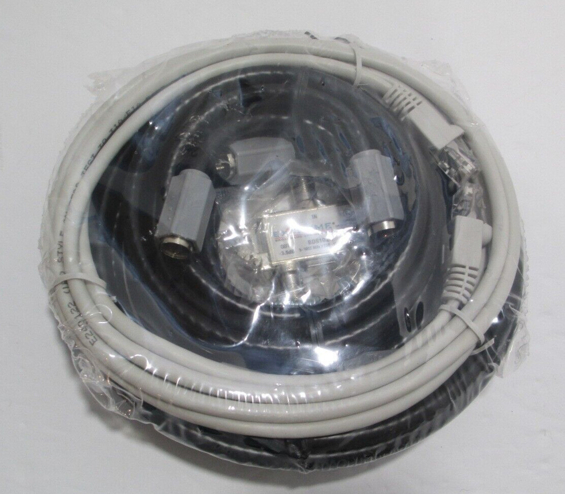 NEW HSD Cable Kit-7 ft Ethernet & 6/12 ft. Coax (jumpers) Cables-Splitter