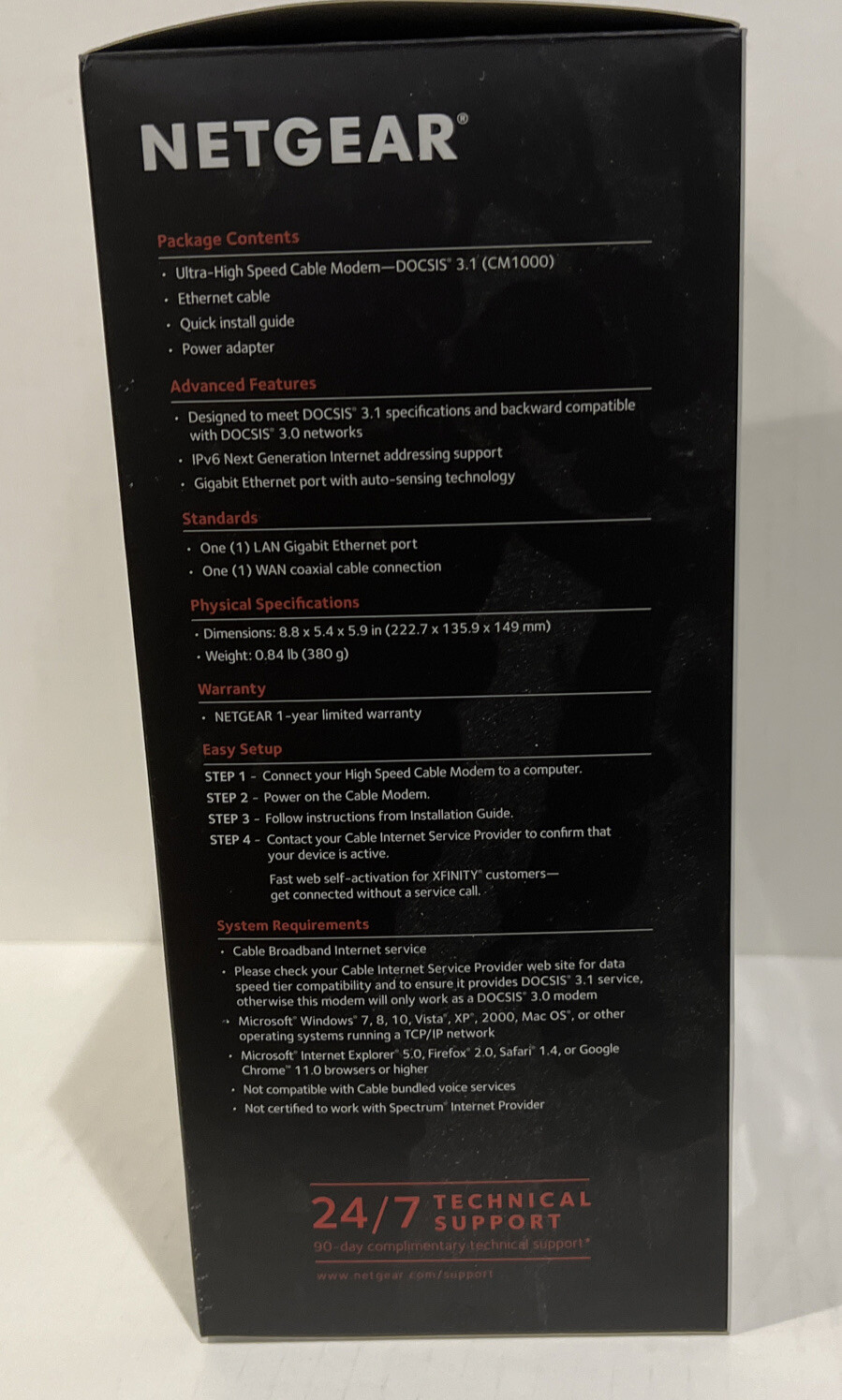NETGEAR CM1000 DOCSIS 1000Mbps Cable Modem (CM1000-1AZNAS)