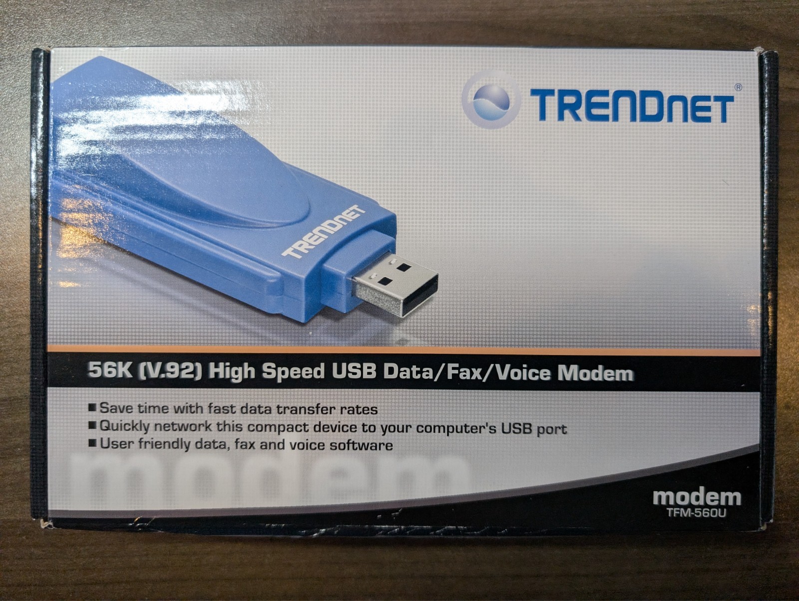 Trendnet 56K (V.92) High Speed USB Data/Fax/Voice Modem TFM-560U