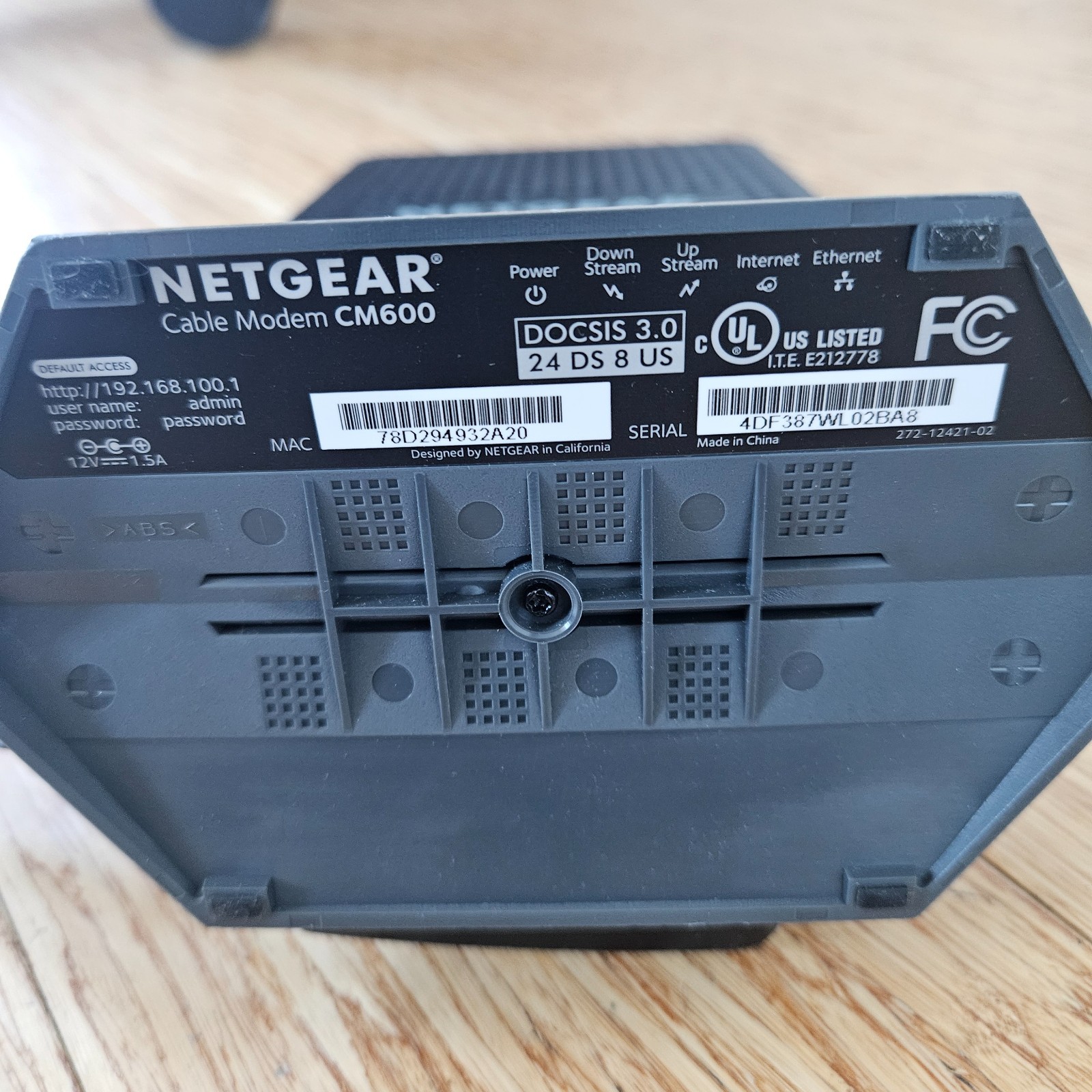 Netgear CM600 High Speed Cable Modem 24×8 DOCSIS 3.0 for Xfinity, Spectrum, Cox